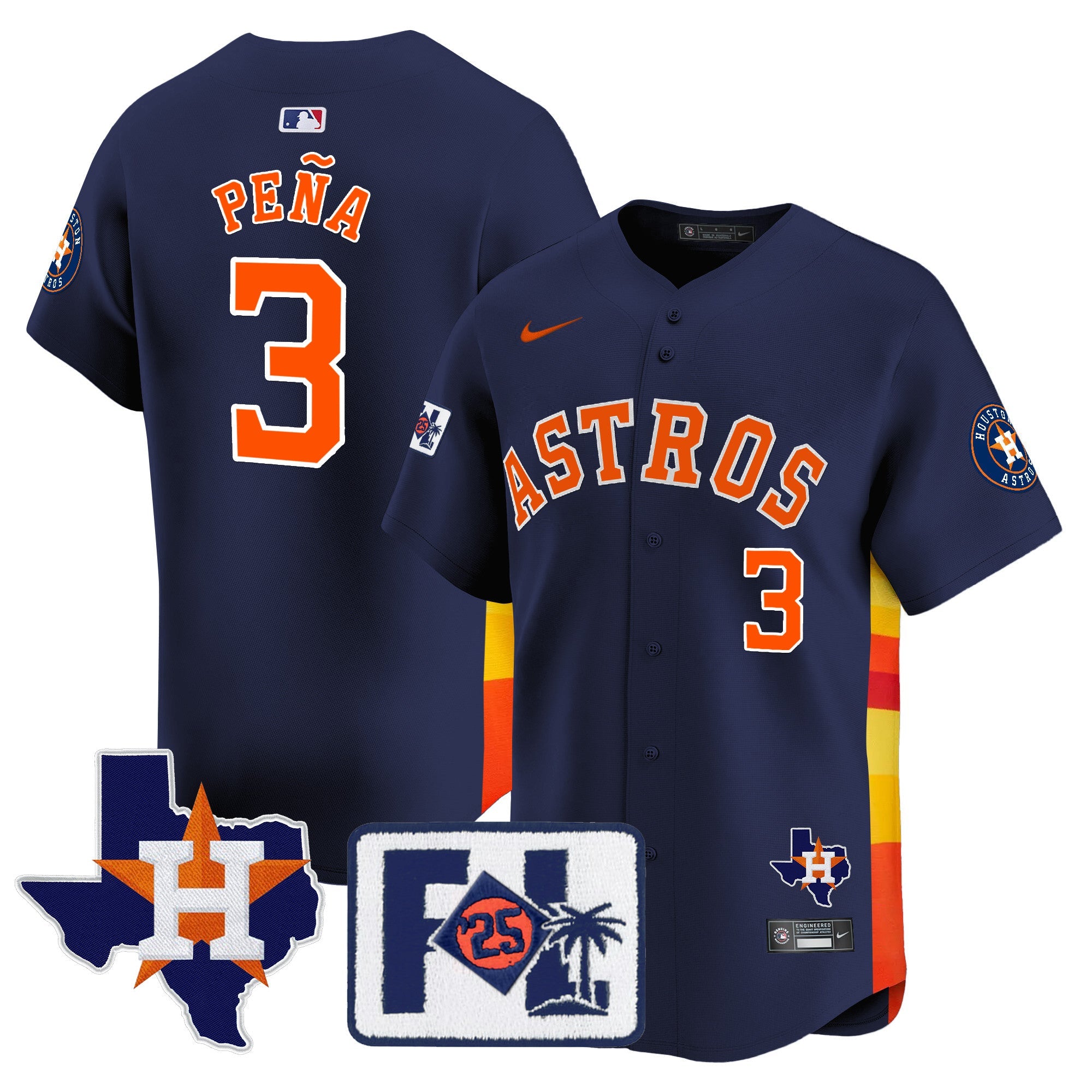 Men’s Houston 2025 Spring Training & Texas Patch Vapor Premier Limited Jersey