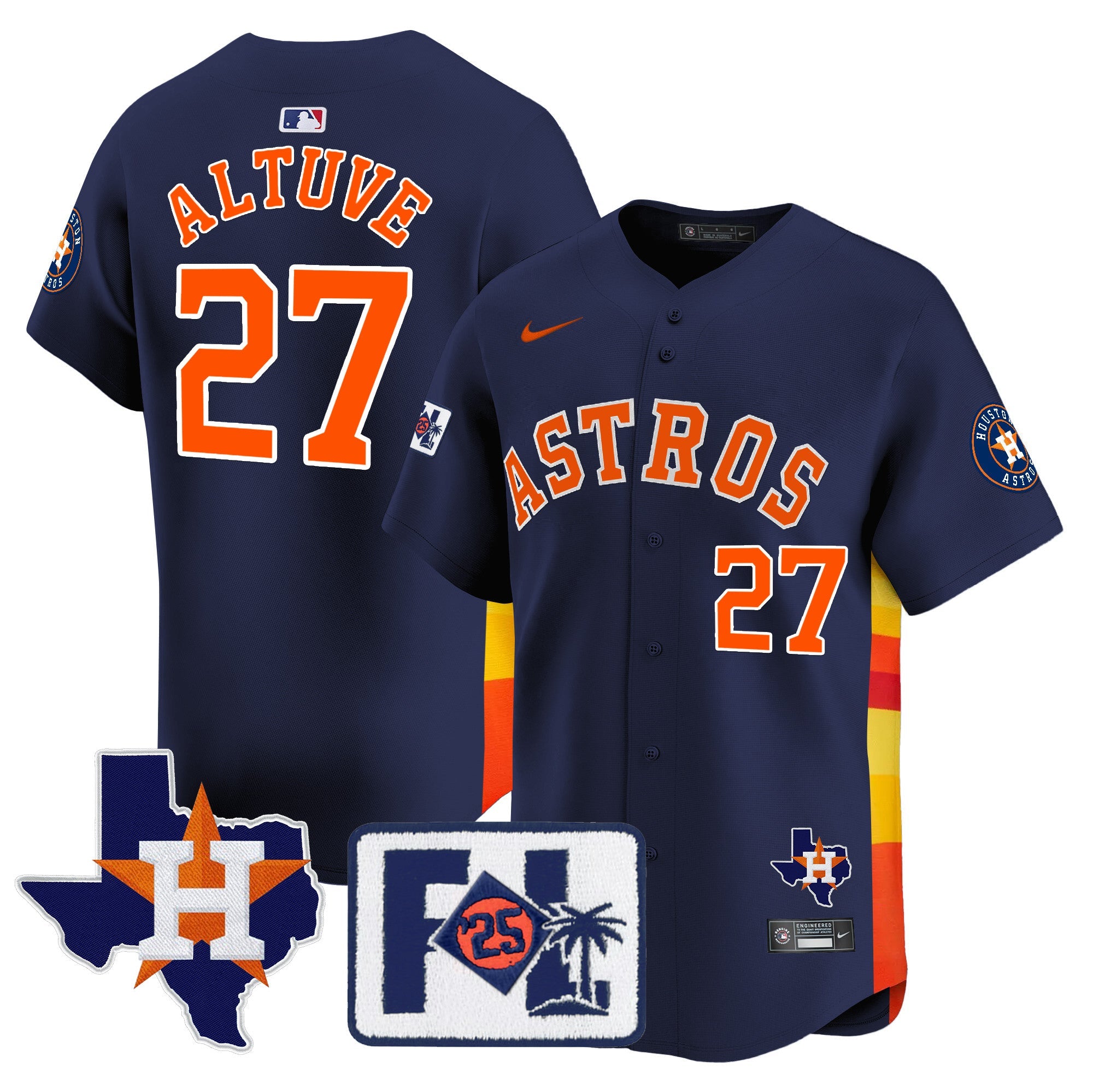 Men’s Houston 2025 Spring Training & Texas Patch Vapor Premier Limited Jersey