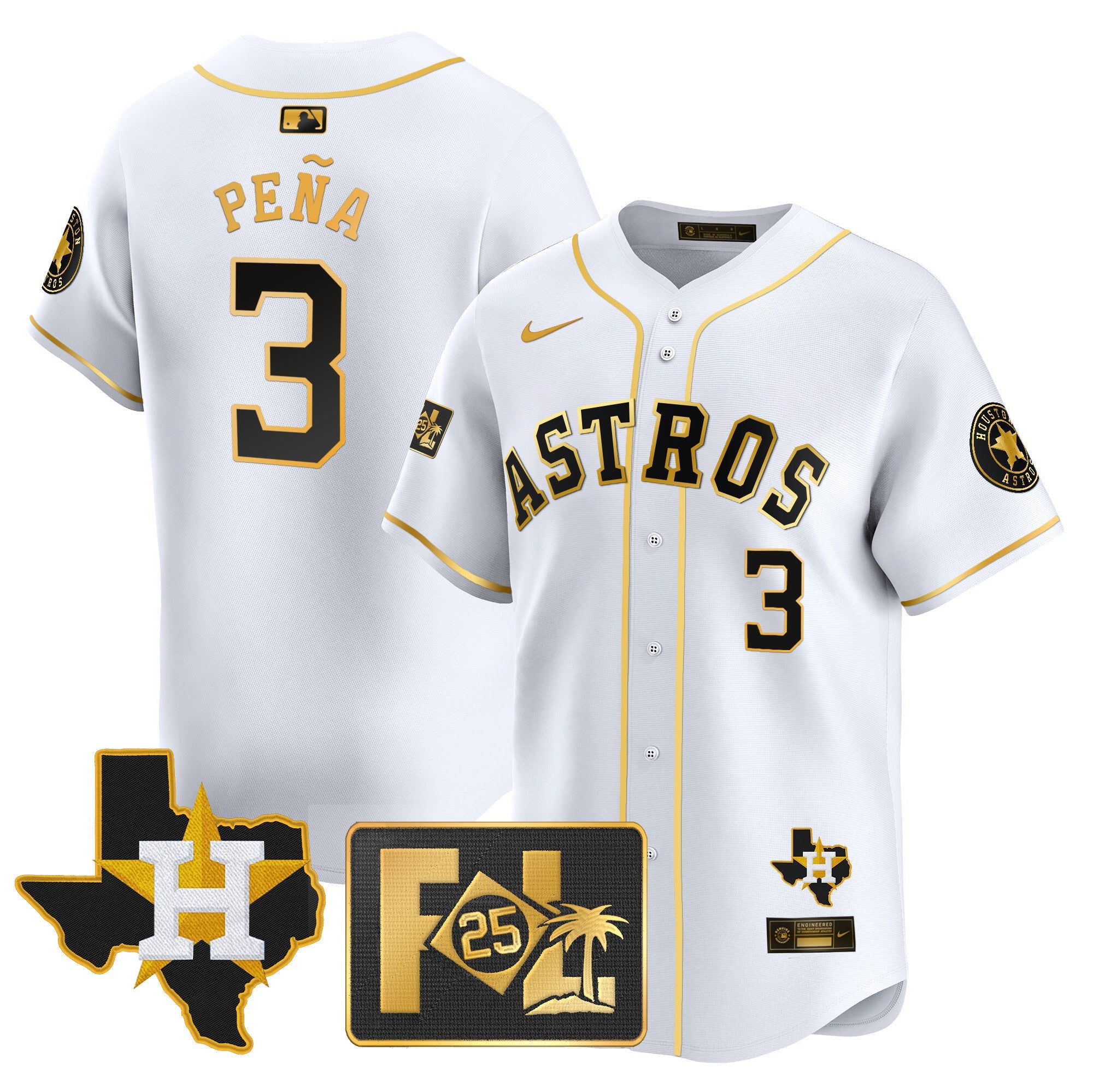 Men’s Houston 2025 Spring Training & Texas Patch Vapor Premier Limited Jersey