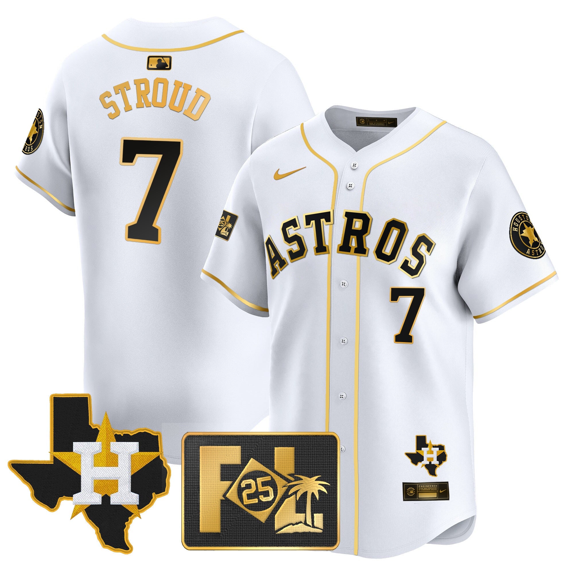 Men’s Houston 2025 Spring Training & Texas Patch Vapor Premier Limited Jersey