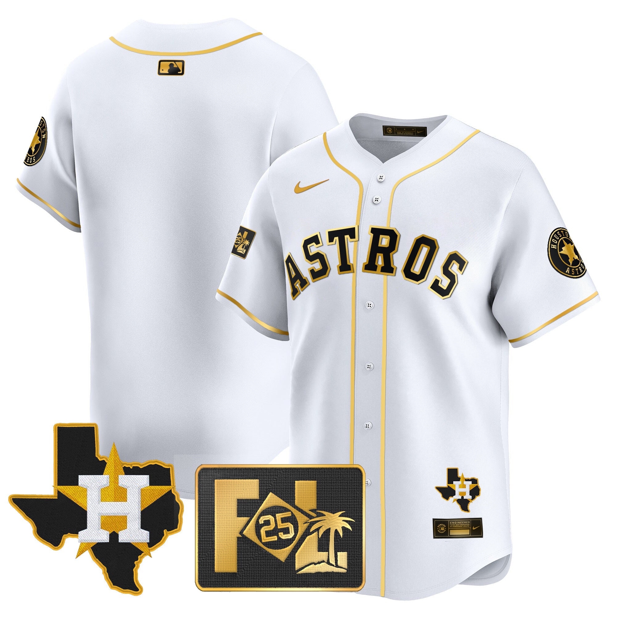 Men’s Houston 2025 Spring Training & Texas Patch Vapor Premier Limited Jersey