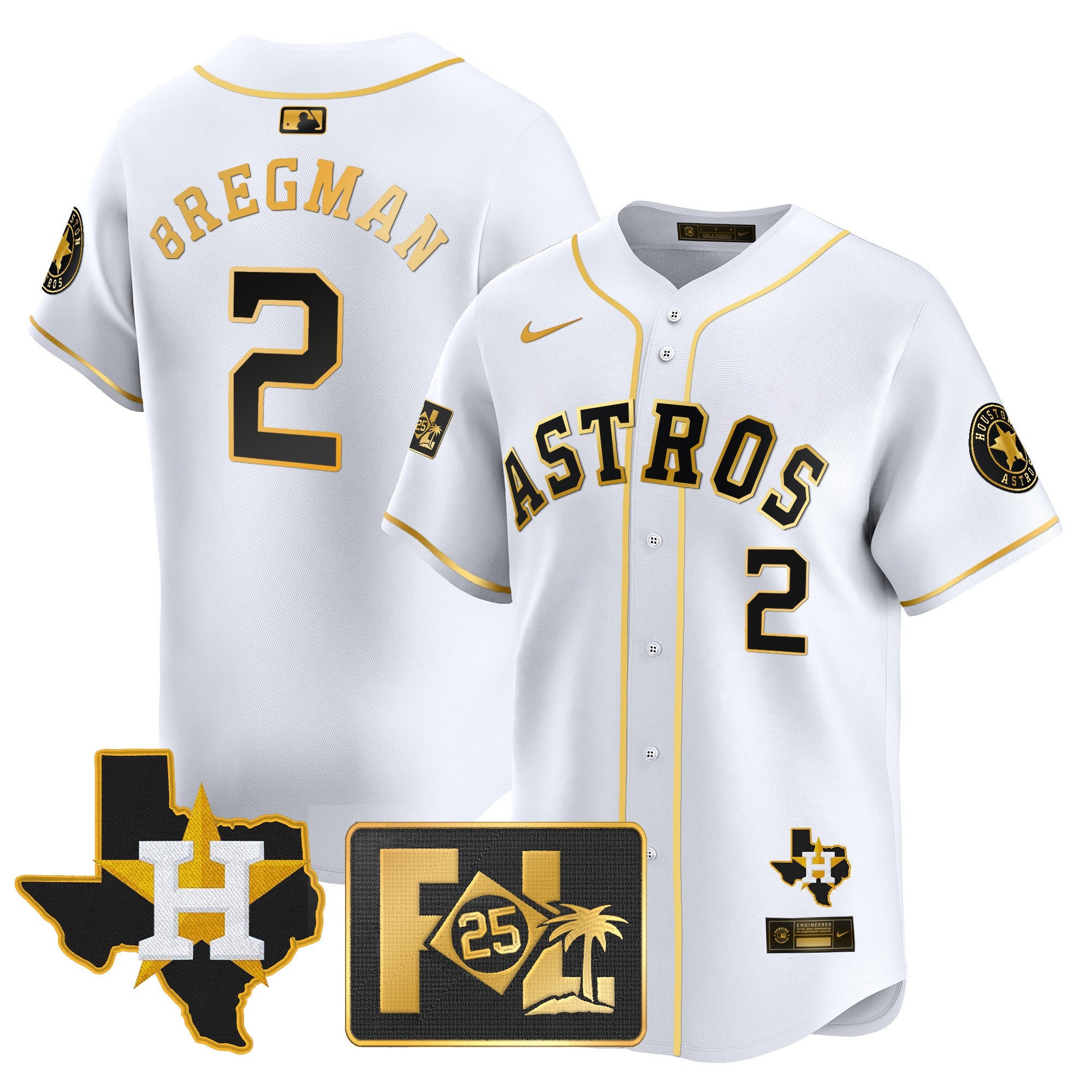 Men’s Houston 2025 Spring Training & Texas Patch Vapor Premier Limited Jersey