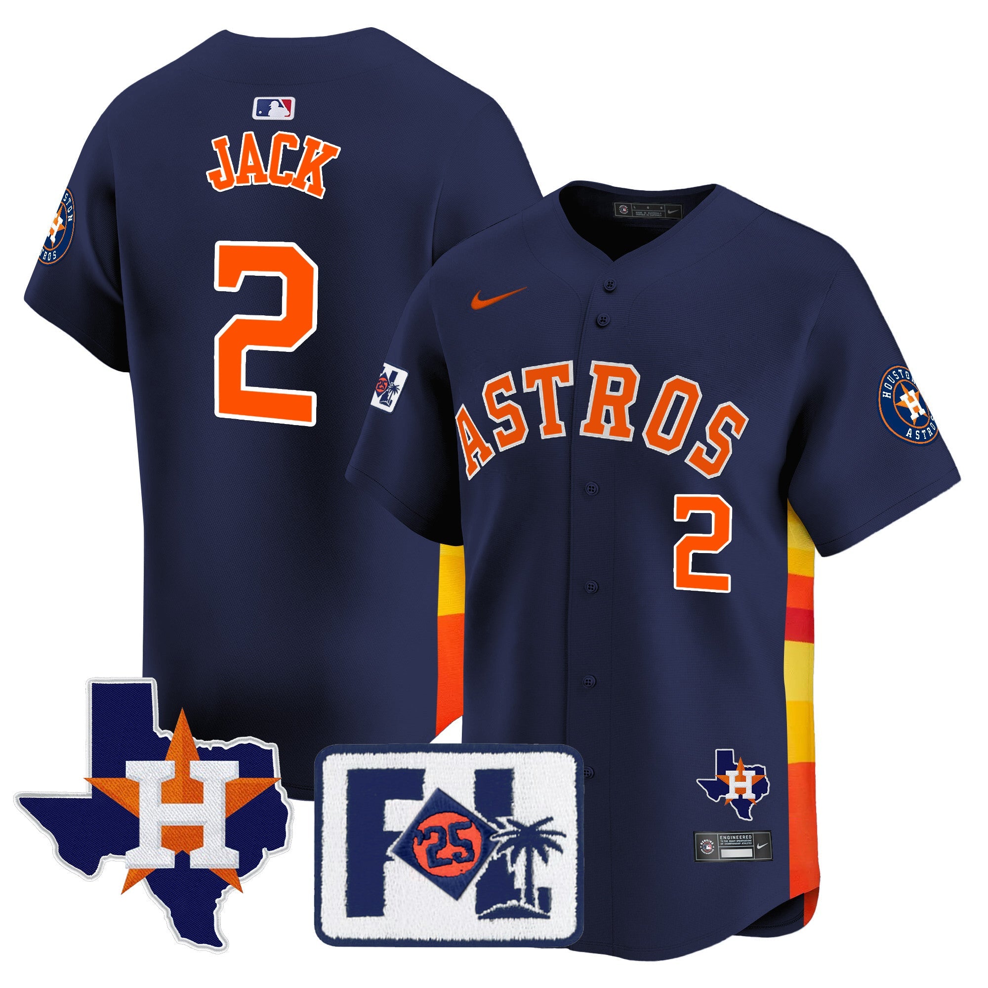 Men’s Houston 2025 Spring Training & Texas Patch Vapor Premier Limited Jersey