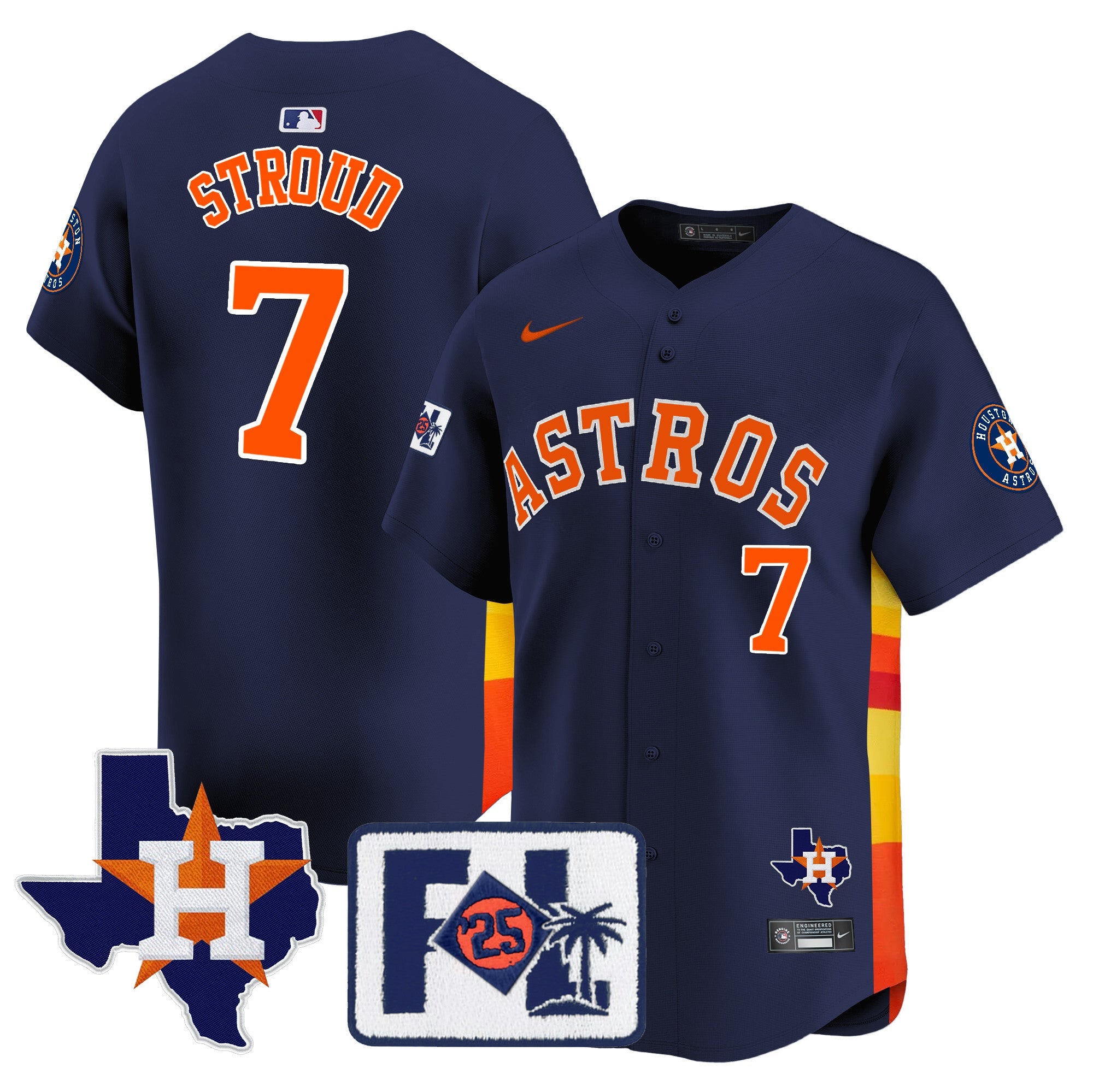 Men’s Houston 2025 Spring Training & Texas Patch Vapor Premier Limited Jersey