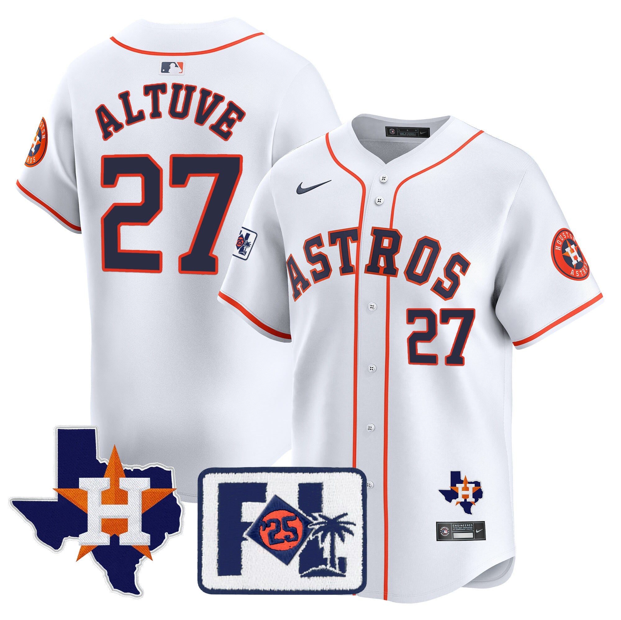 Men’s Houston 2025 Spring Training & Texas Patch Vapor Premier Limited Jersey