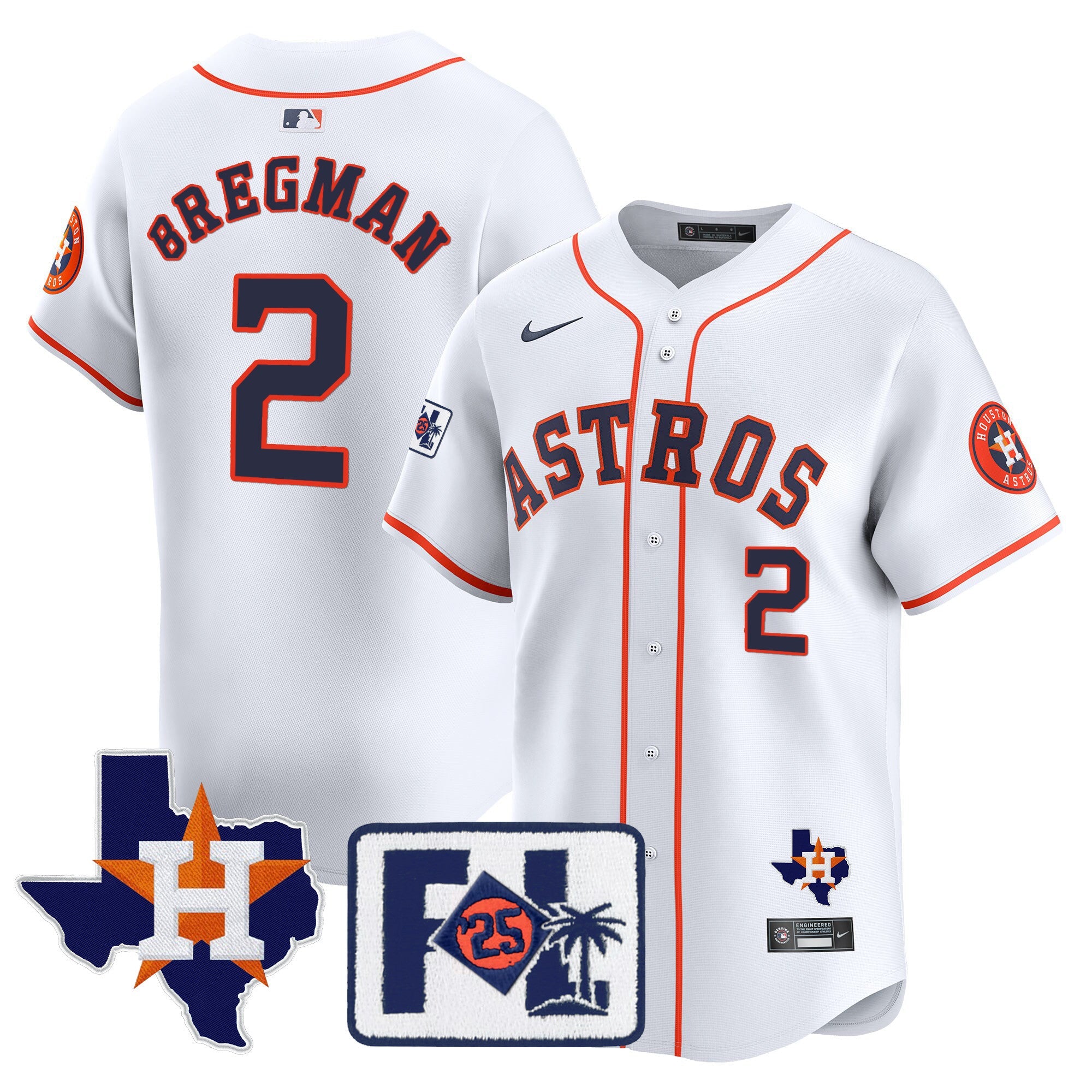Men’s Houston 2025 Spring Training & Texas Patch Vapor Premier Limited Jersey