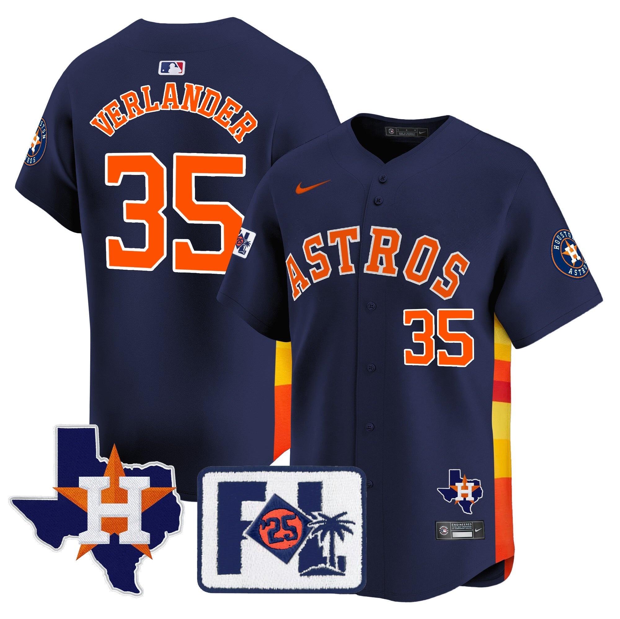 Men’s Houston 2025 Spring Training & Texas Patch Vapor Premier Limited Jersey