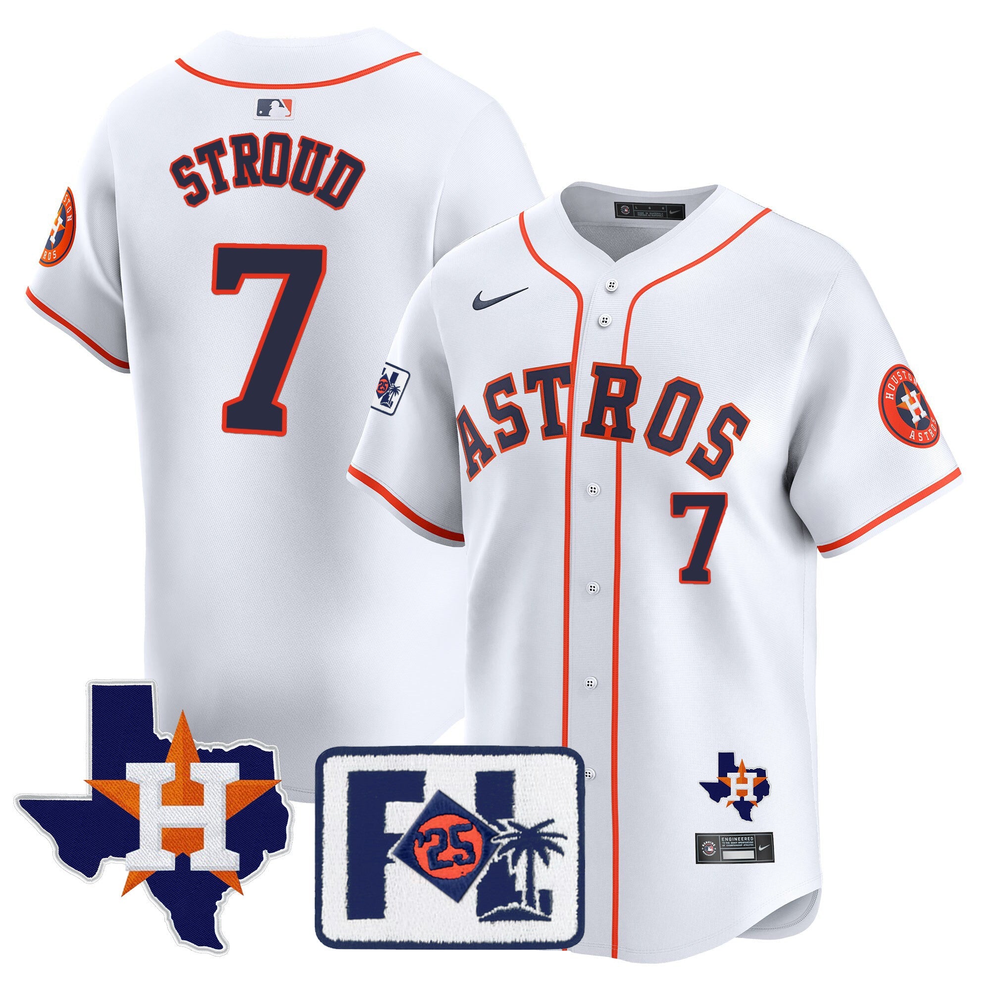 Men’s Houston 2025 Spring Training & Texas Patch Vapor Premier Limited Jersey