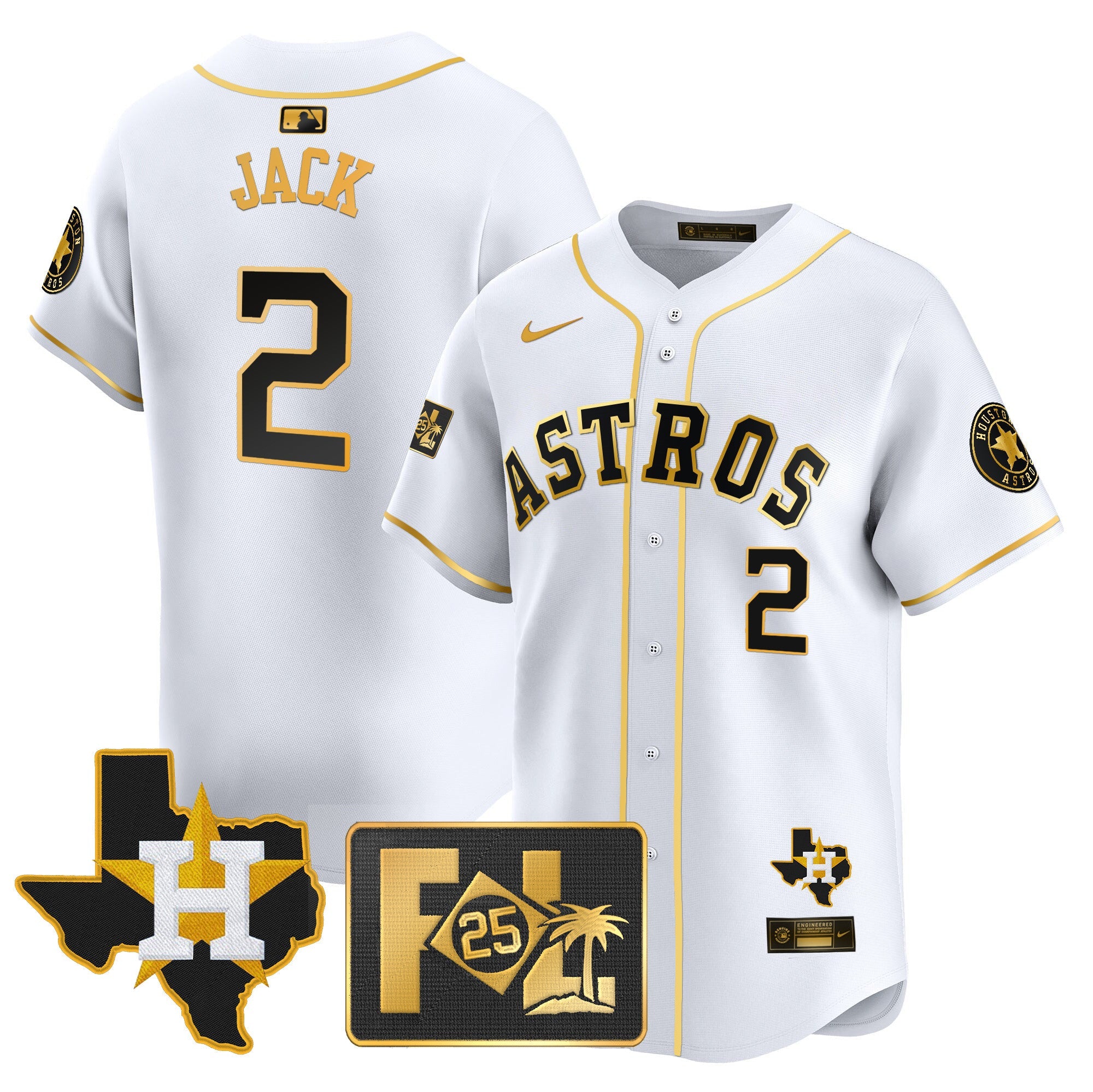 Men’s Houston 2025 Spring Training & Texas Patch Vapor Premier Limited Jersey