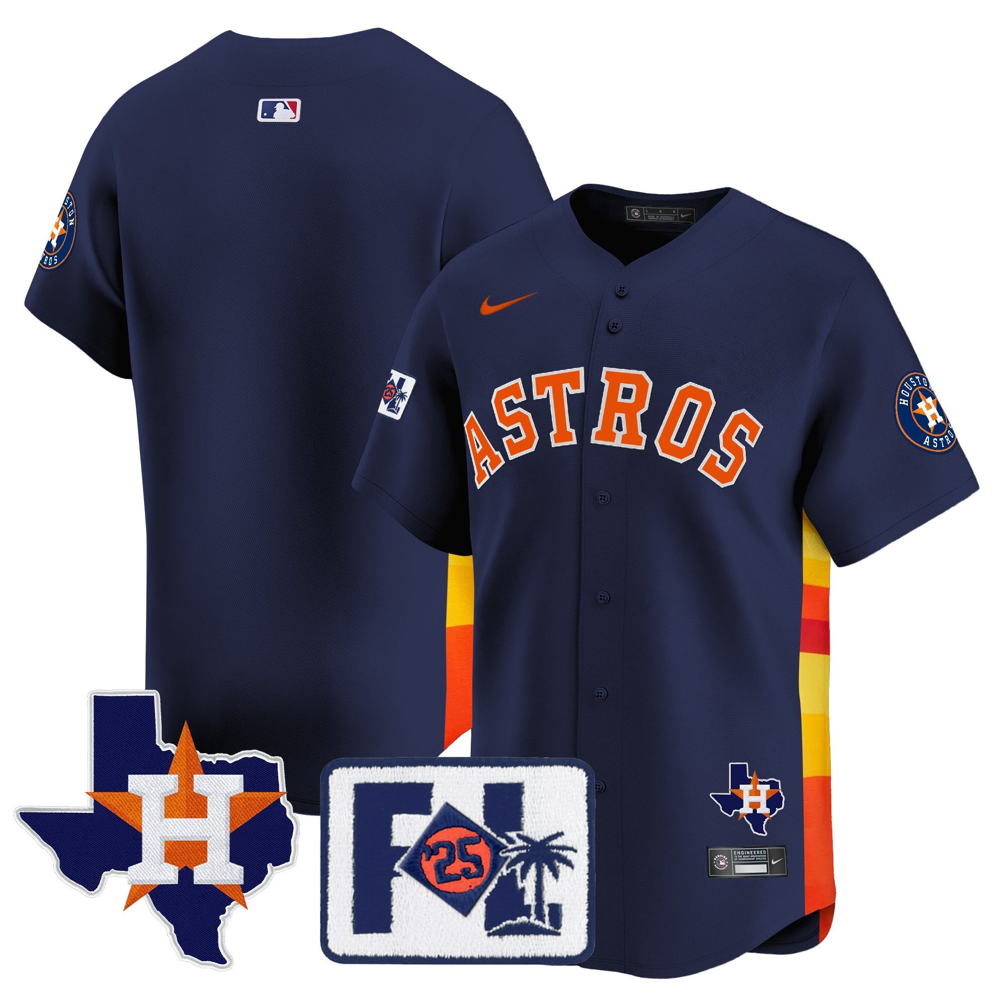 Men’s Houston 2025 Spring Training & Texas Patch Vapor Premier Limited Jersey