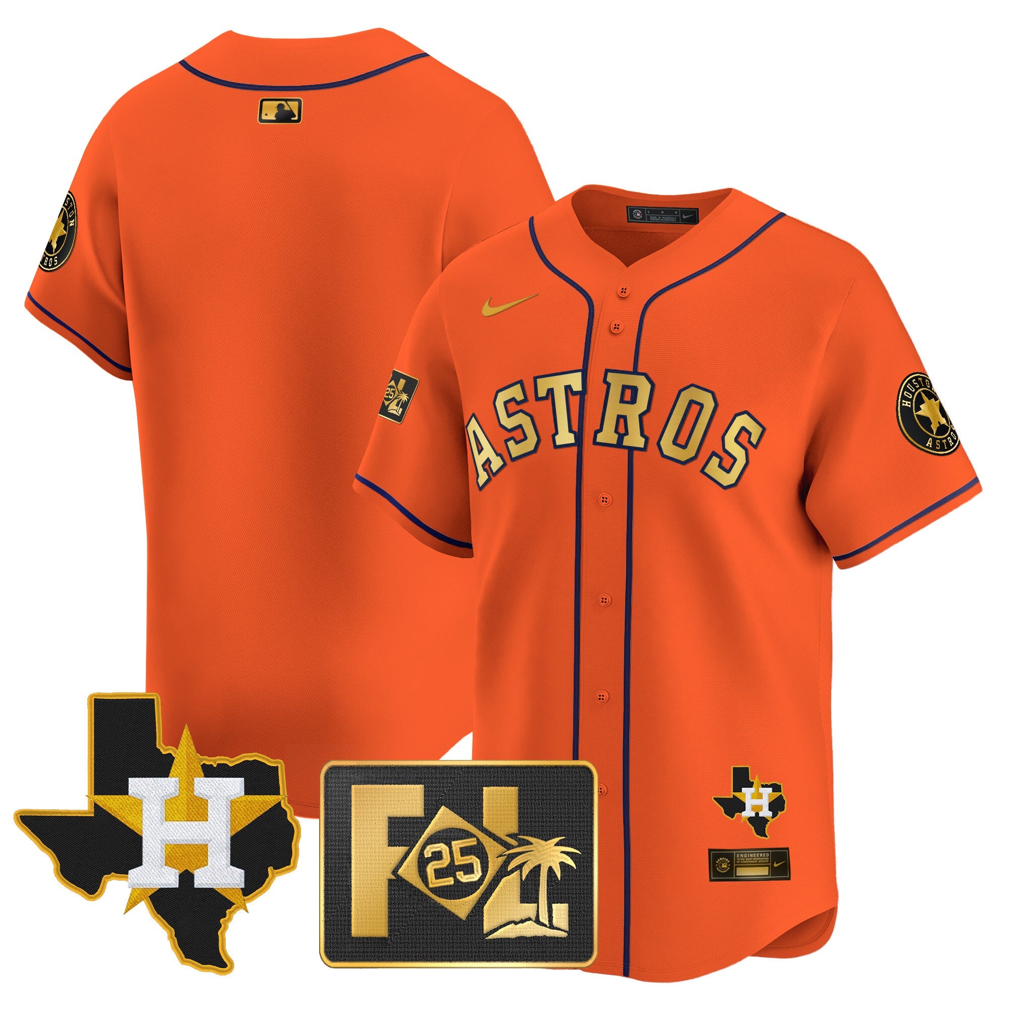 Men’s Houston 2025 Spring Training & Texas Patch Vapor Premier Limited Jersey