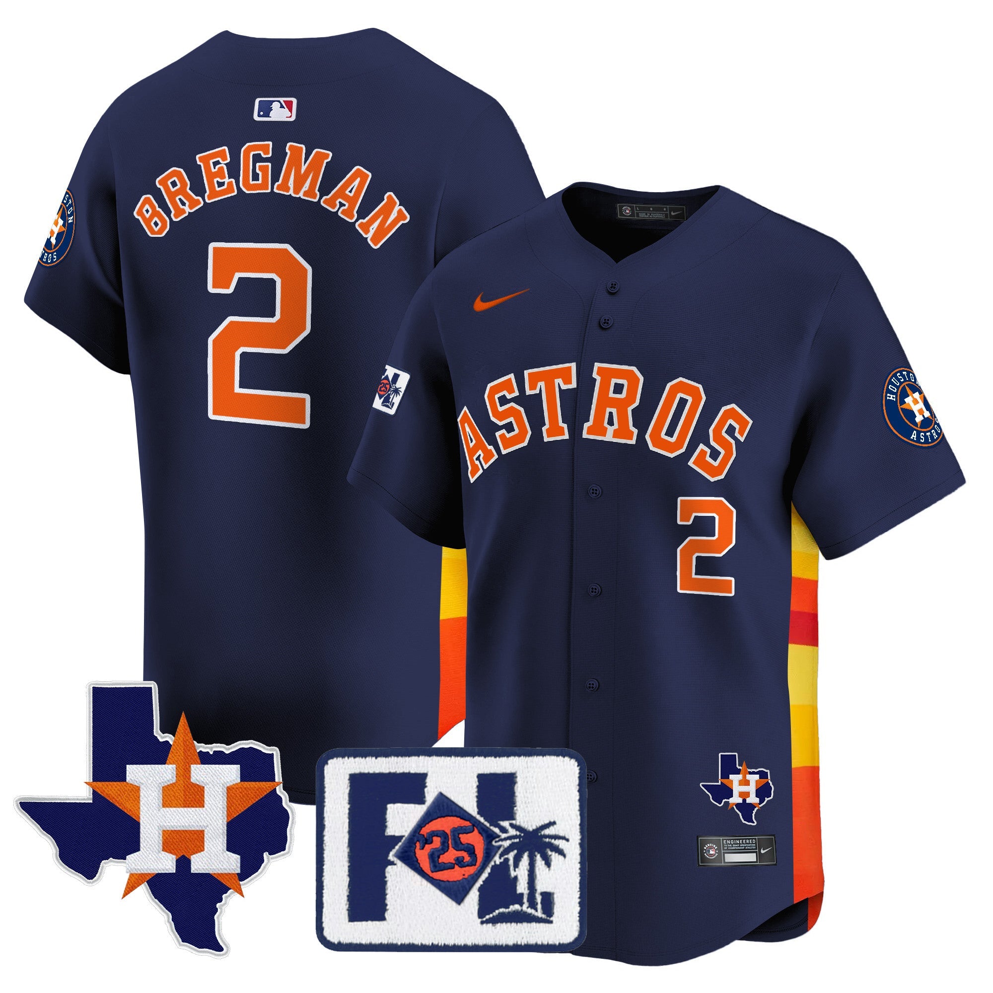 Men’s Houston 2025 Spring Training & Texas Patch Vapor Premier Limited Jersey