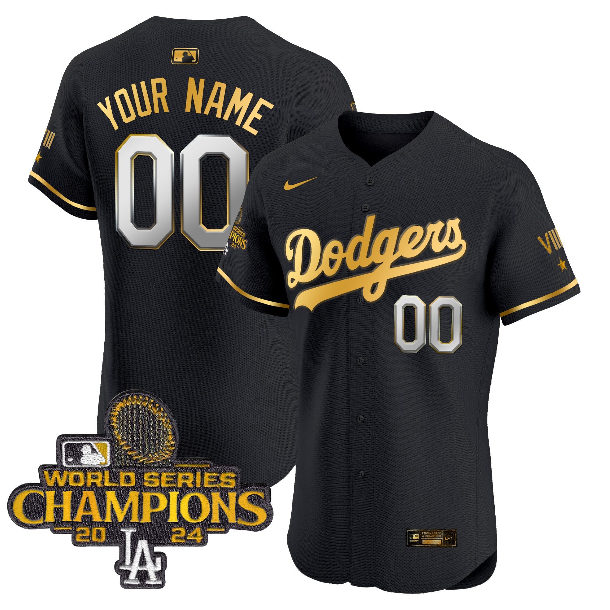 2024 World Series Champions Gold Trim Vapor Premier Elite Custom Jersey V3