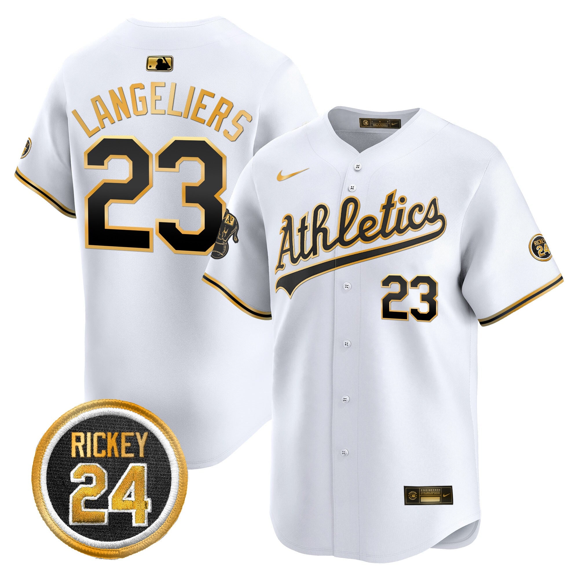 Men’s Oakland Rickey Henderson Patch Vapor Premier Limited Jersey
