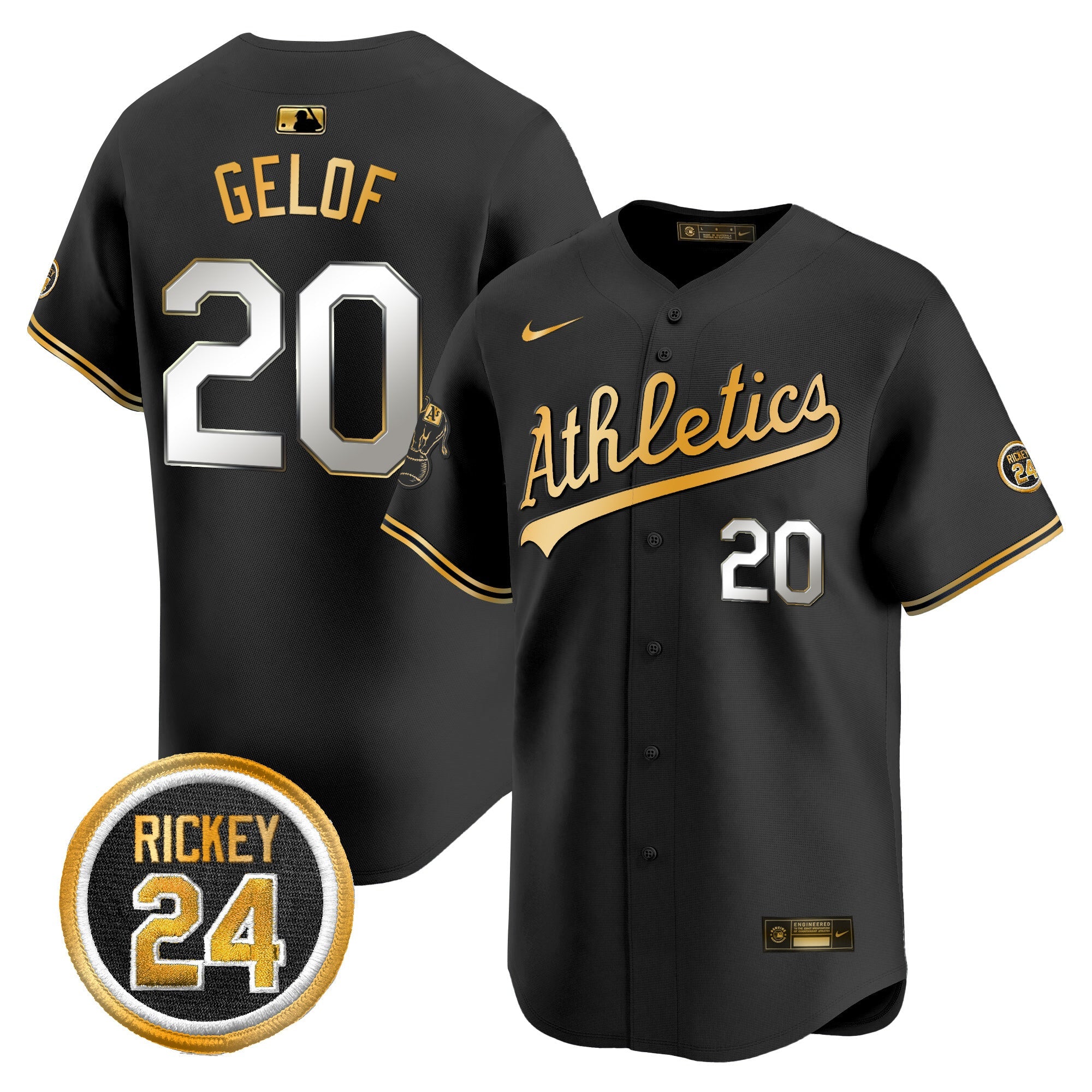 Men’s Oakland Rickey Henderson Patch Vapor Premier Limited Jersey