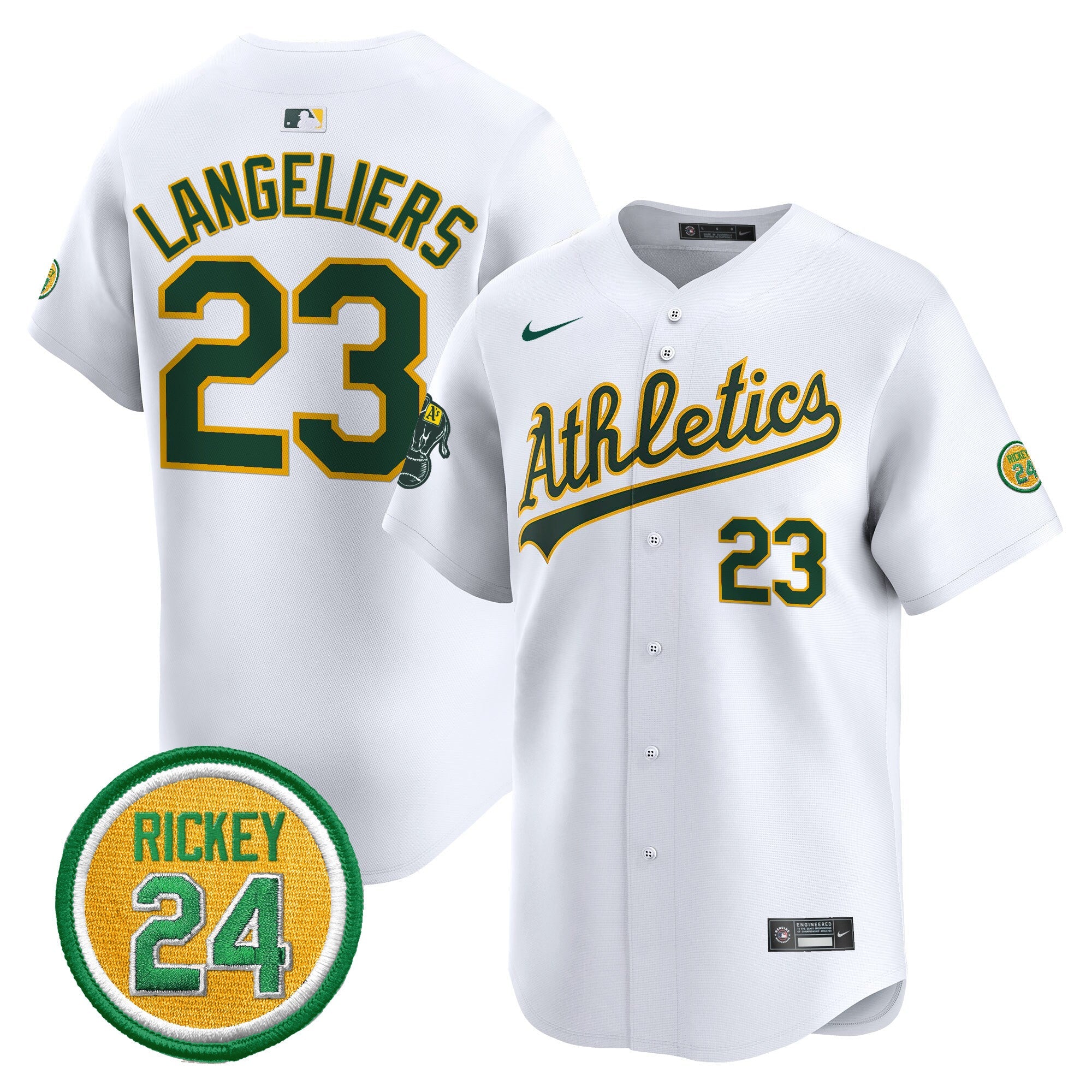 Men’s Oakland Rickey Henderson Patch Vapor Premier Limited Jersey