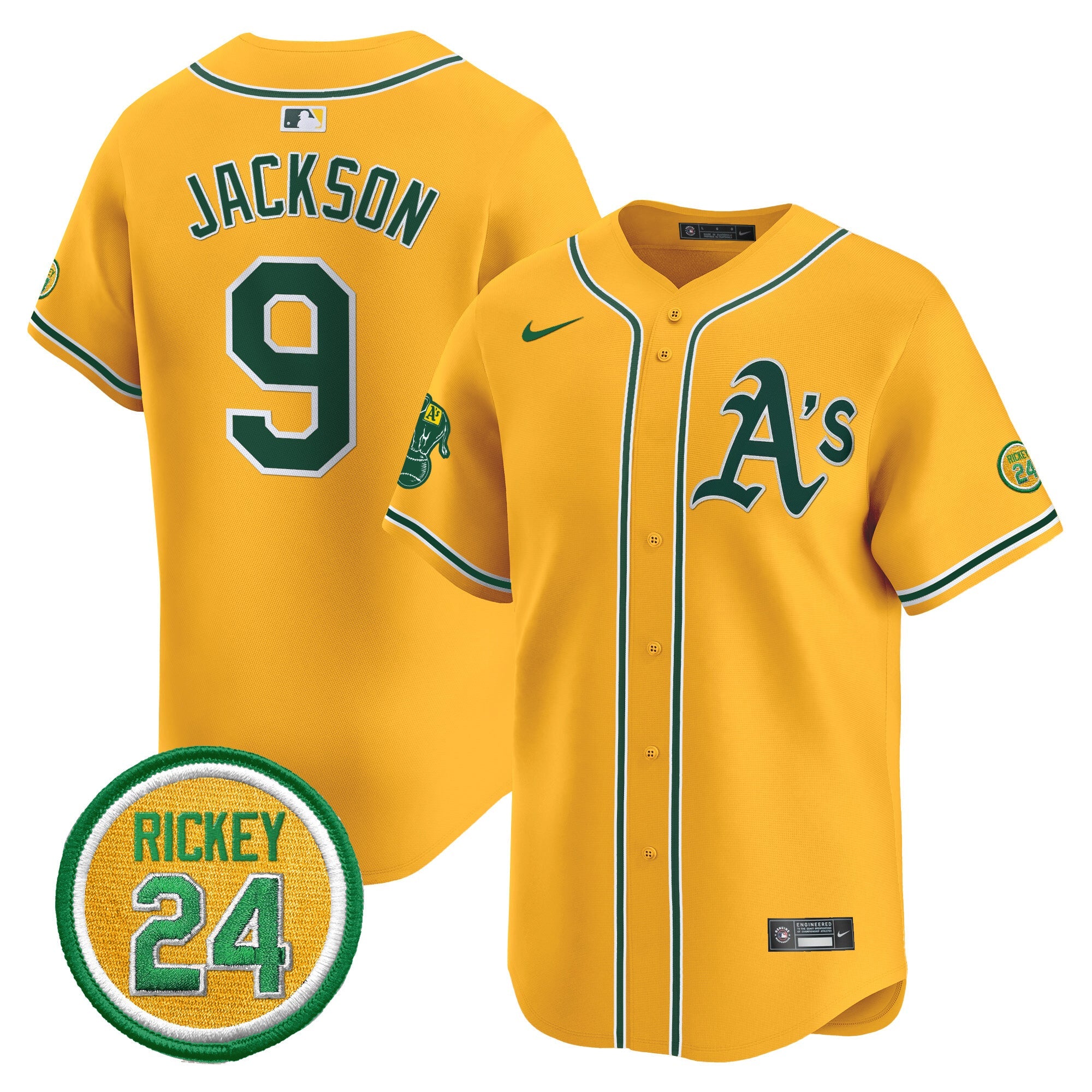 Men’s Oakland Rickey Henderson Patch Vapor Premier Limited Jersey