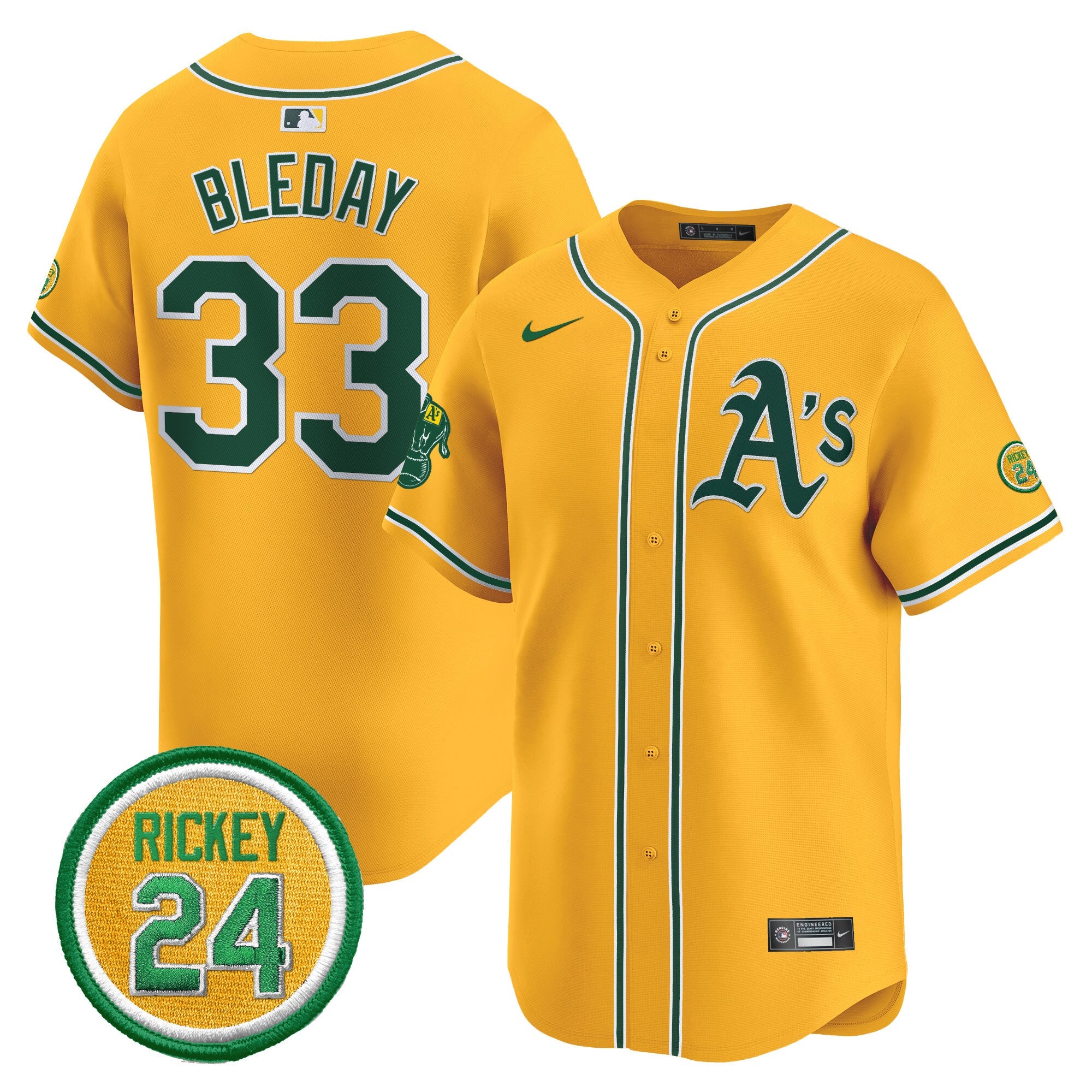 Men’s Oakland Rickey Henderson Patch Vapor Premier Limited Jersey