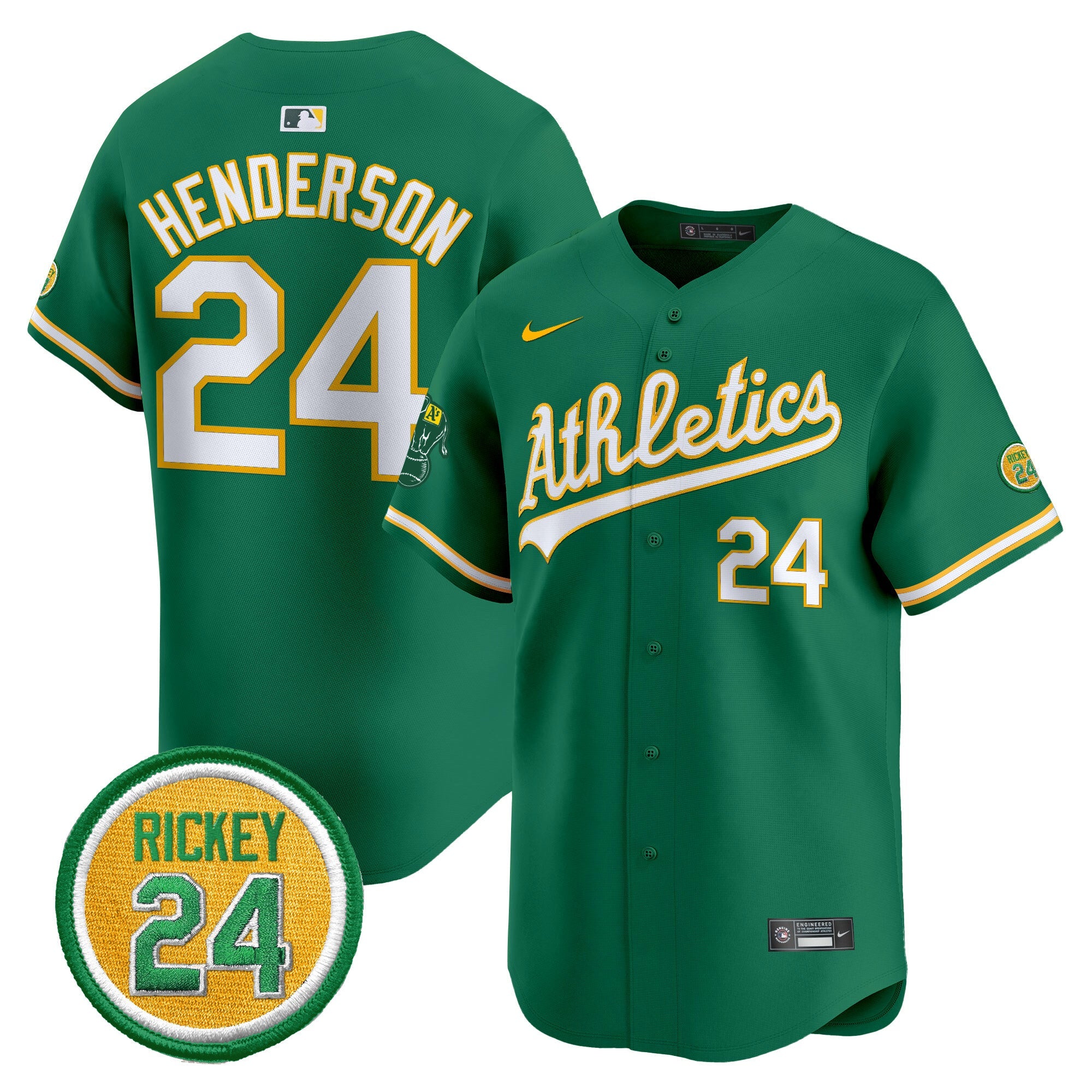 Men’s Oakland Rickey Henderson Patch Vapor Premier Limited Jersey