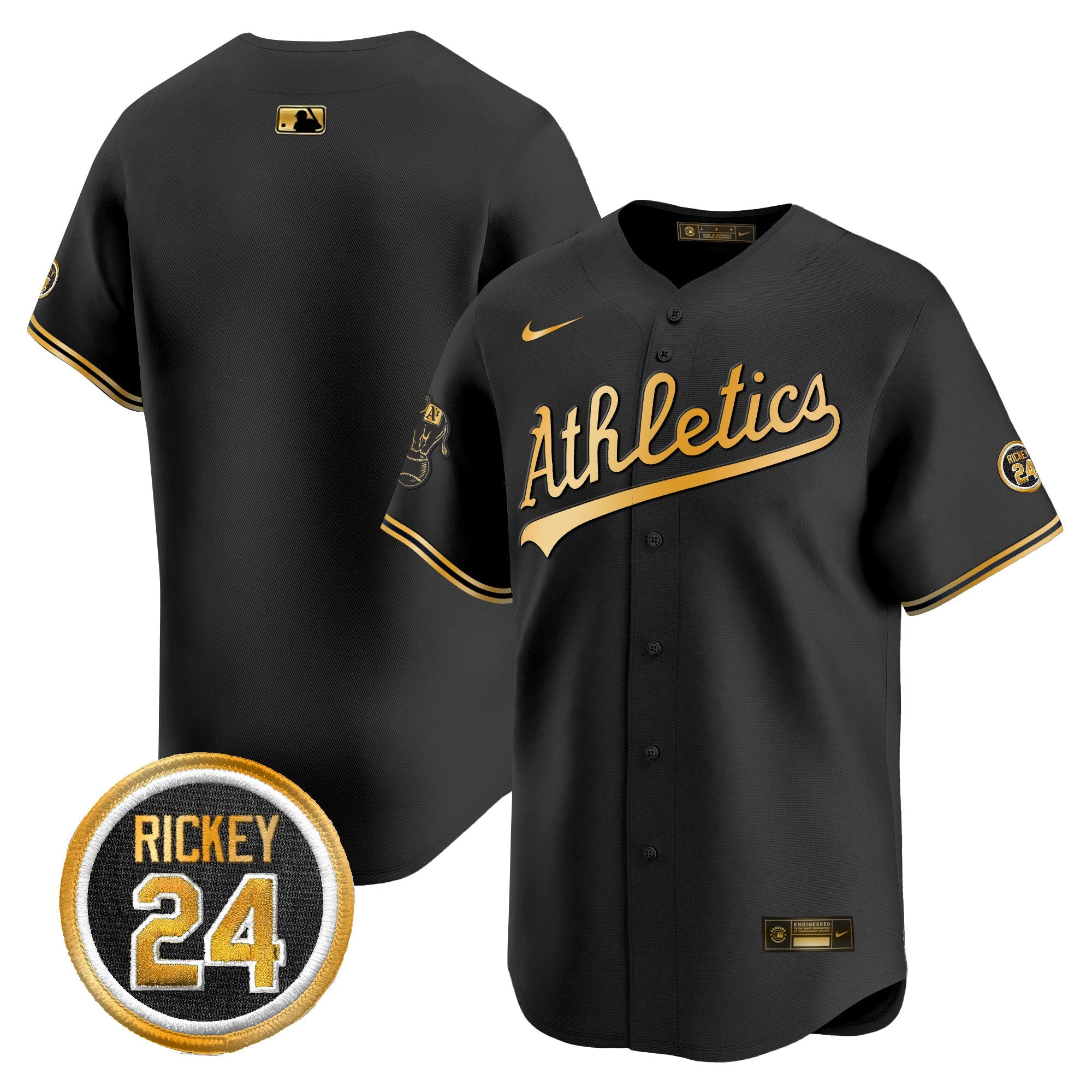Men’s Oakland Rickey Henderson Patch Vapor Premier Limited Jersey