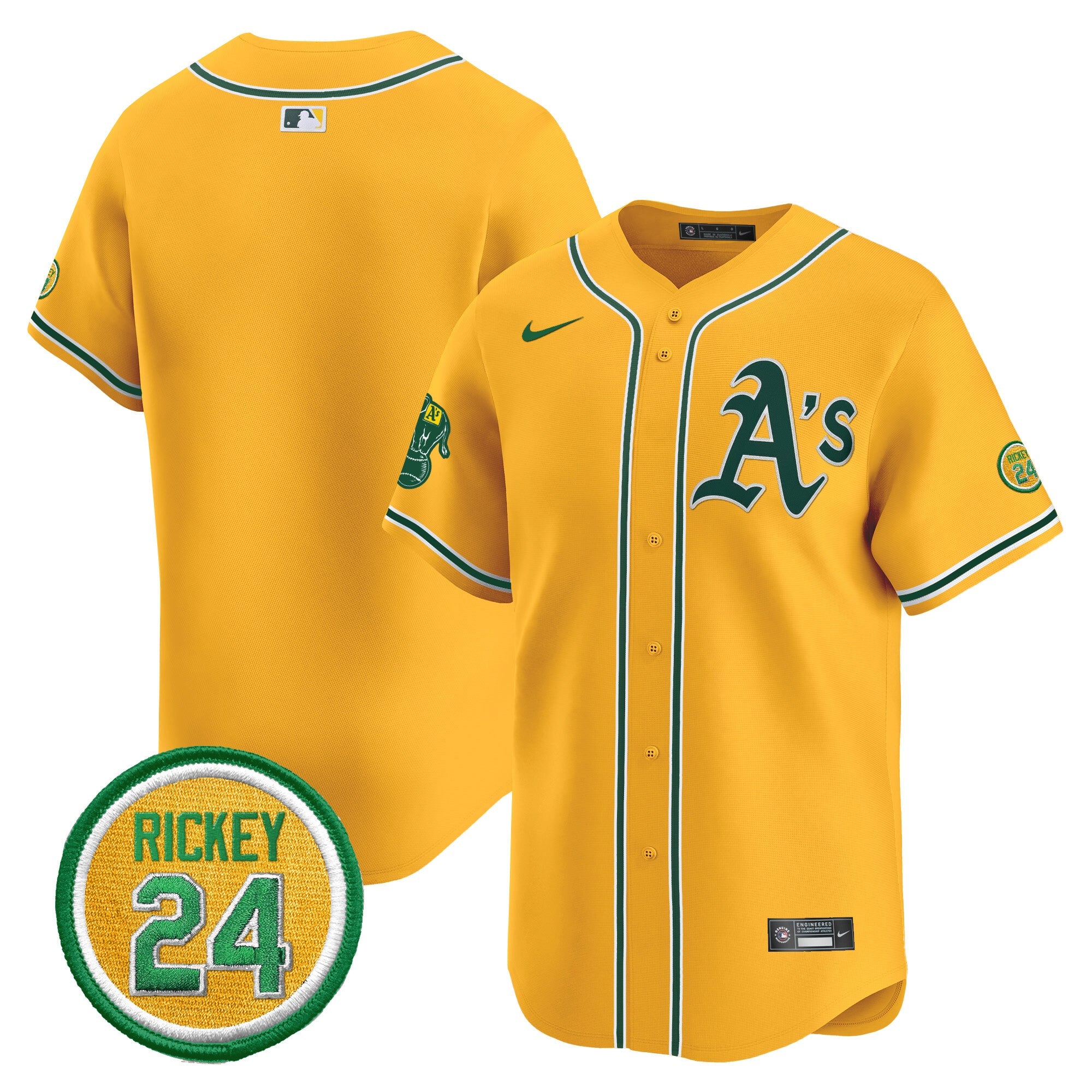 Men’s Oakland Rickey Henderson Patch Vapor Premier Limited Jersey
