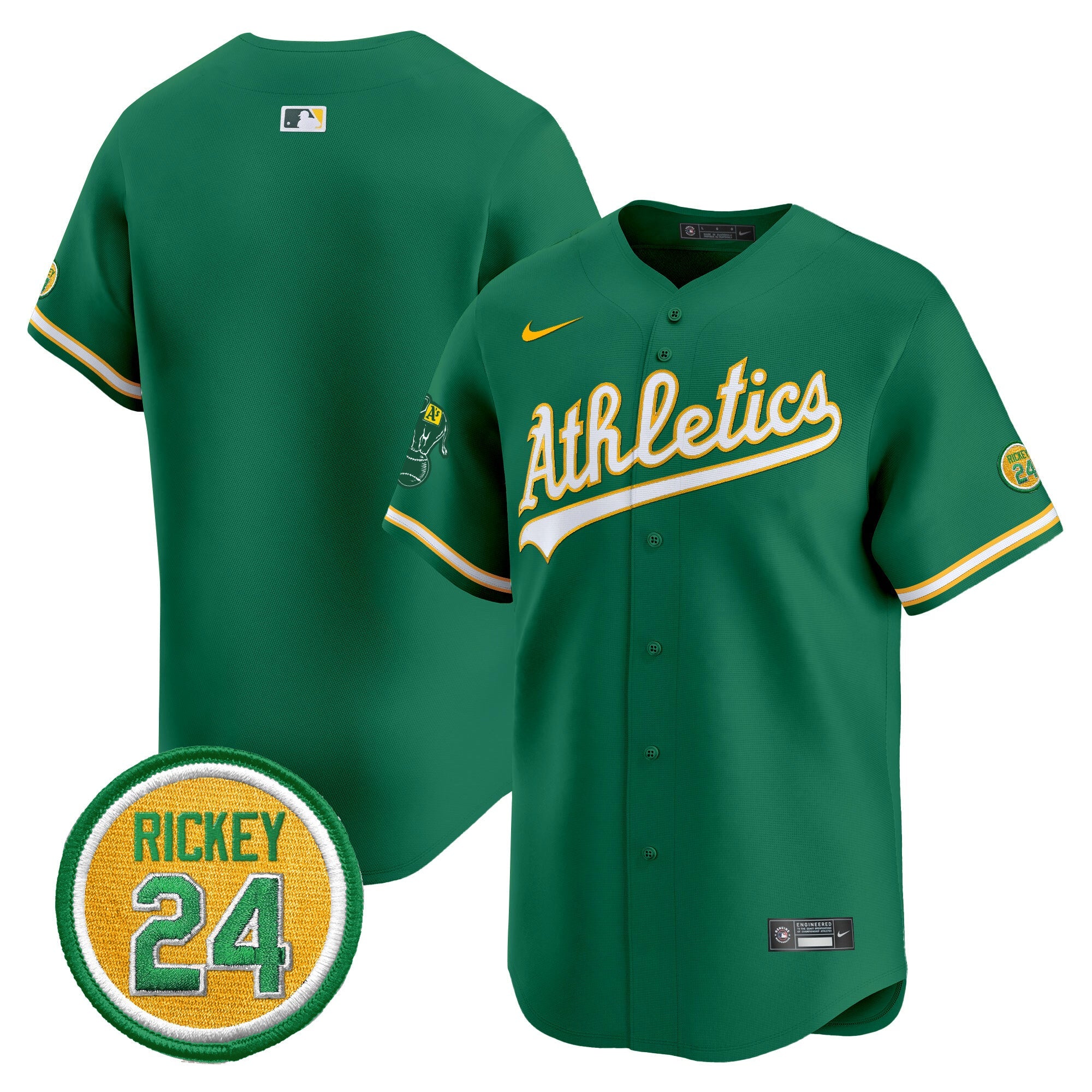 Men’s Oakland Rickey Henderson Patch Vapor Premier Limited Jersey