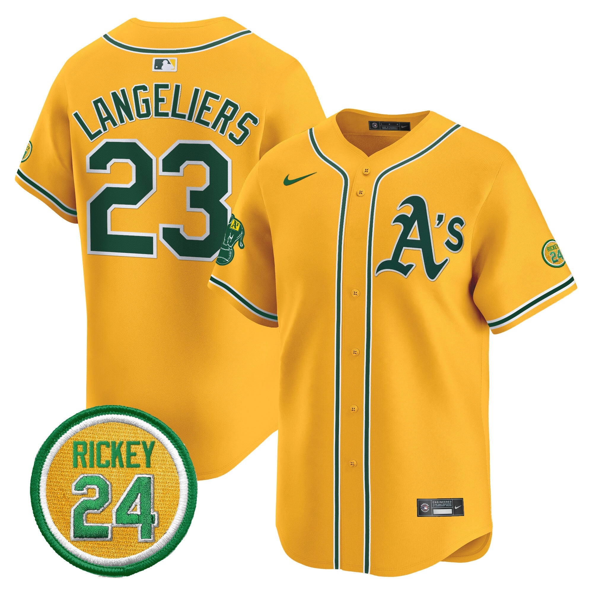 Men’s Oakland Rickey Henderson Patch Vapor Premier Limited Jersey