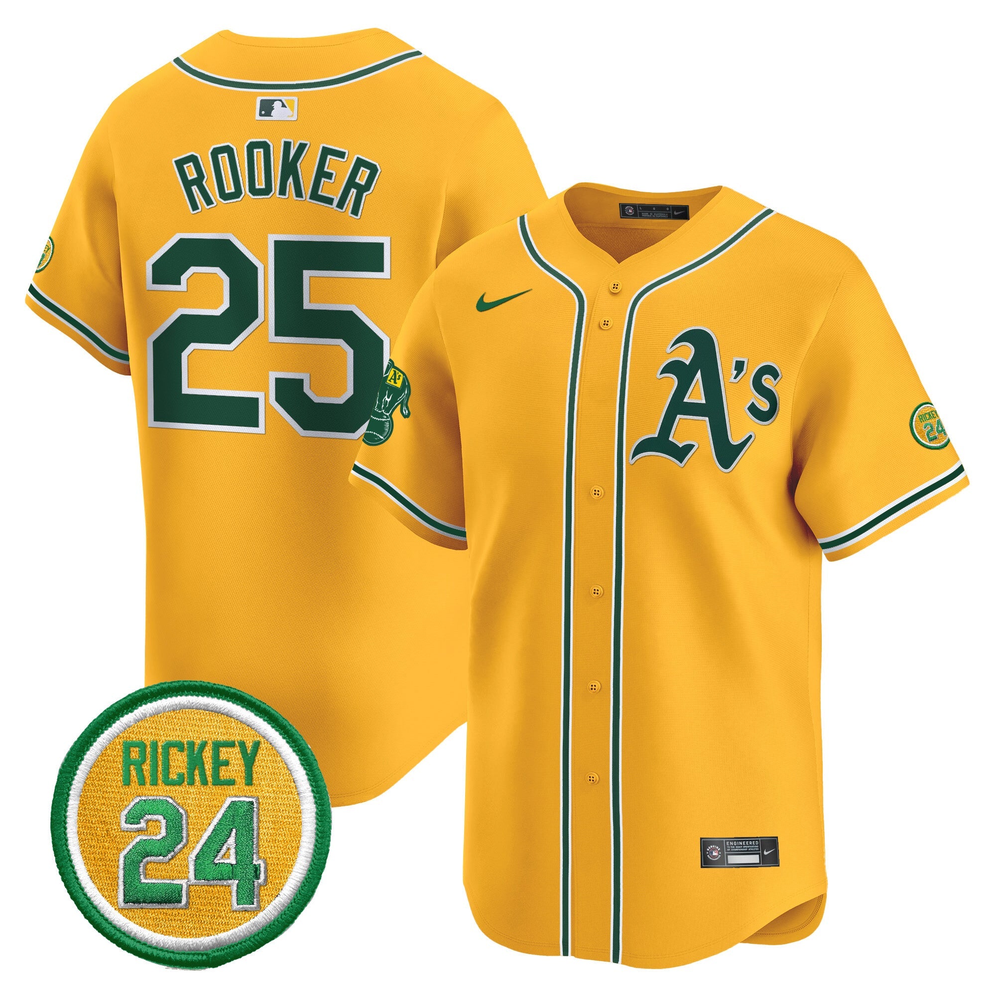 Men’s Oakland Rickey Henderson Patch Vapor Premier Limited Jersey