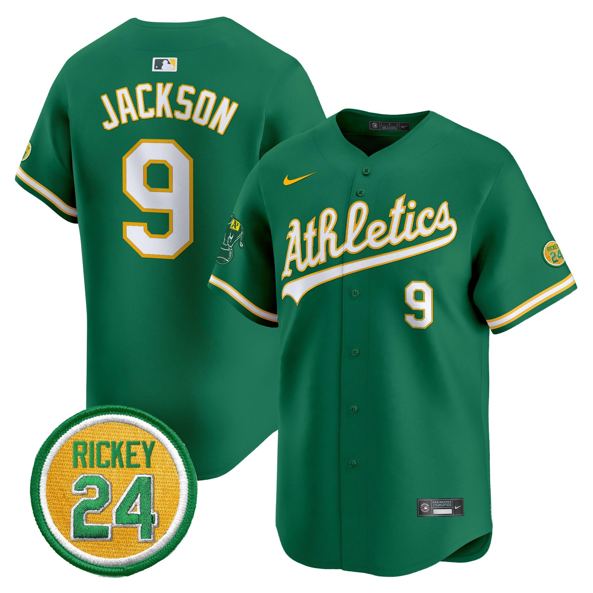 Men’s Oakland Rickey Henderson Patch Vapor Premier Limited Jersey