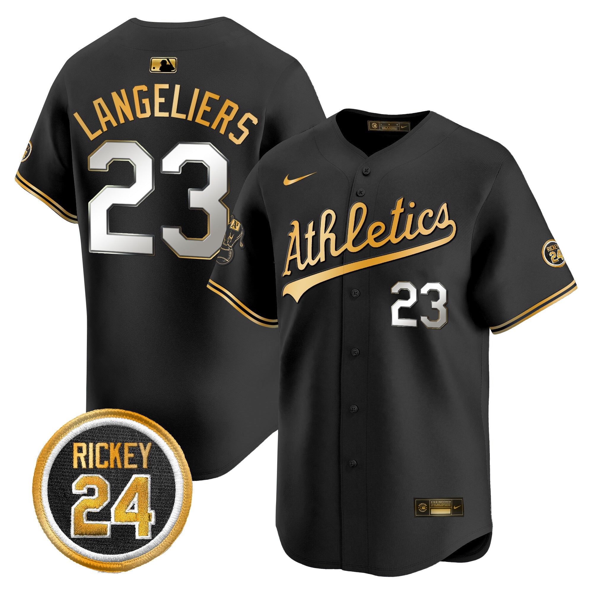Men’s Oakland Rickey Henderson Patch Vapor Premier Limited Jersey