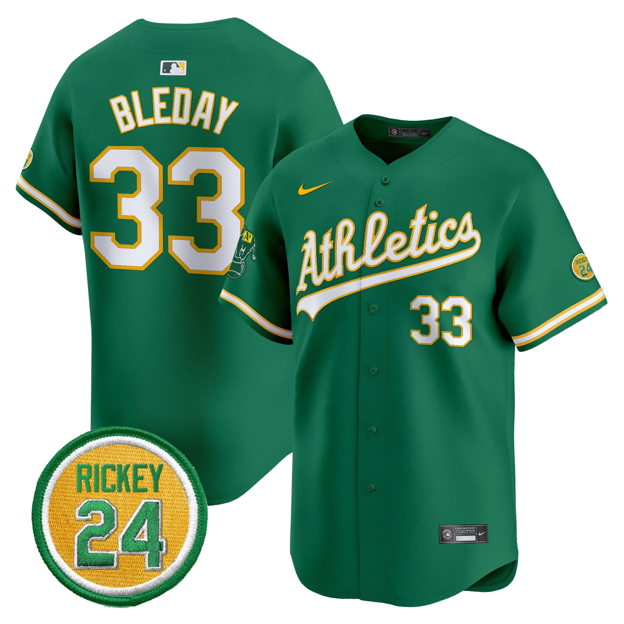 Men’s Oakland Rickey Henderson Patch Vapor Premier Limited Jersey