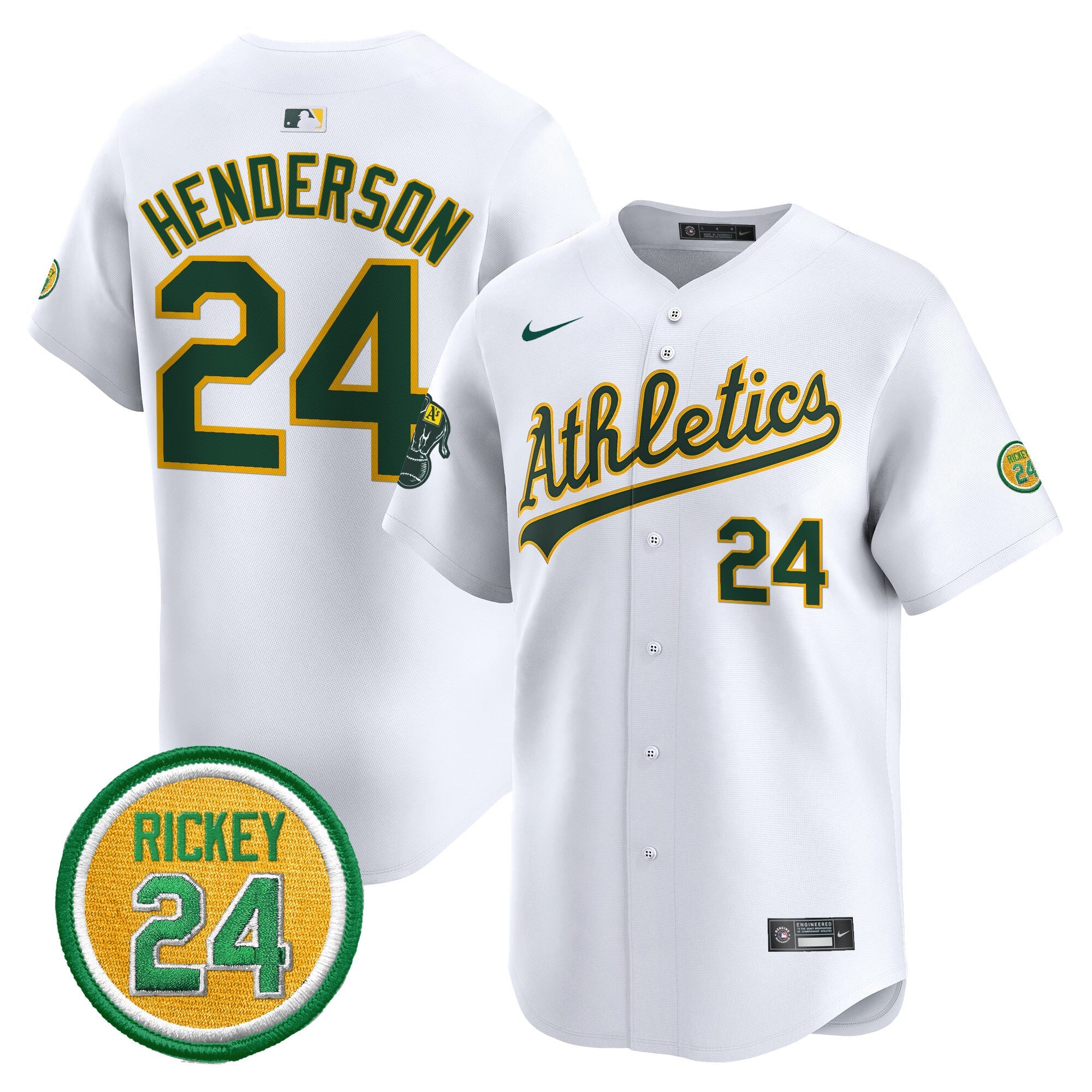 Men’s Oakland Rickey Henderson Patch Vapor Premier Limited Jersey
