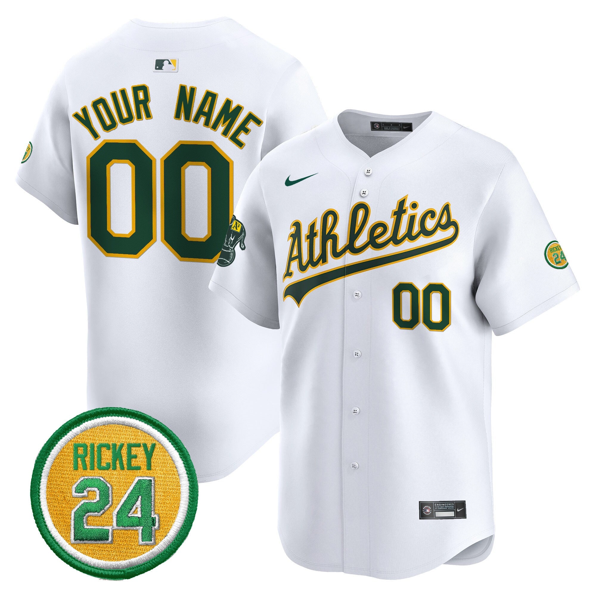 Oakland Rickey Henderson Patch Vapor Premier Limited Custom Jersey
