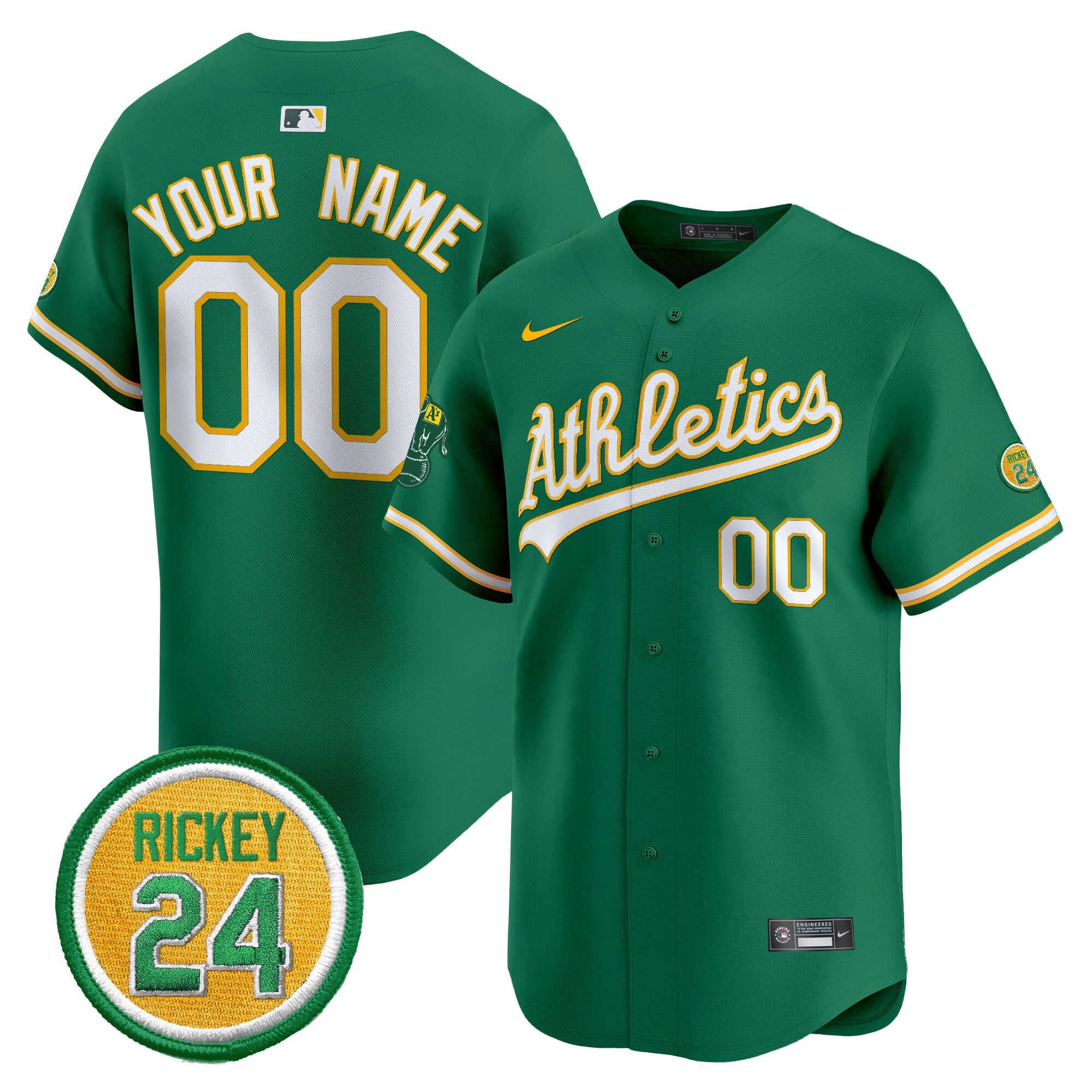 Oakland Rickey Henderson Patch Vapor Premier Limited Custom Jersey
