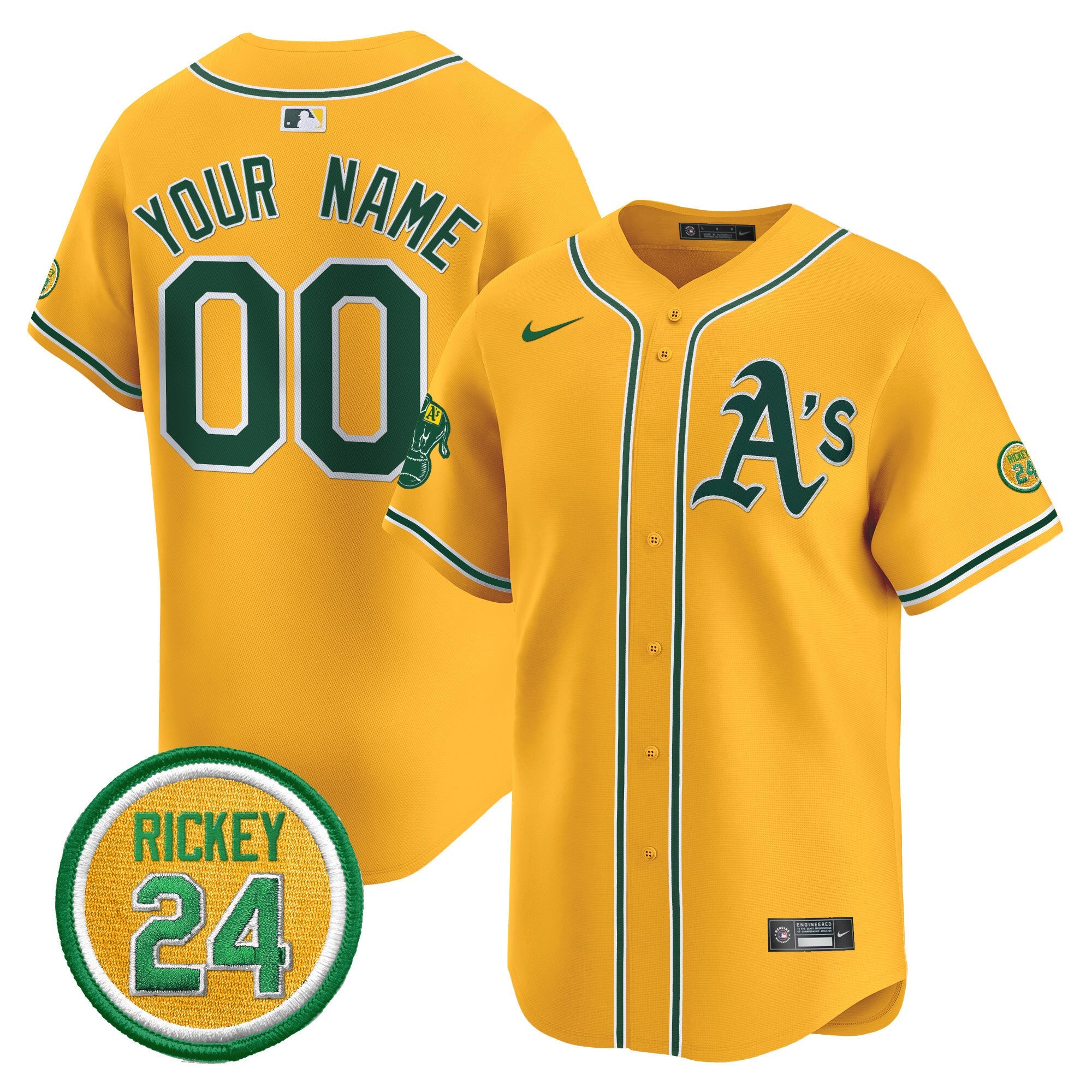Oakland Rickey Henderson Patch Vapor Premier Limited Custom Jersey