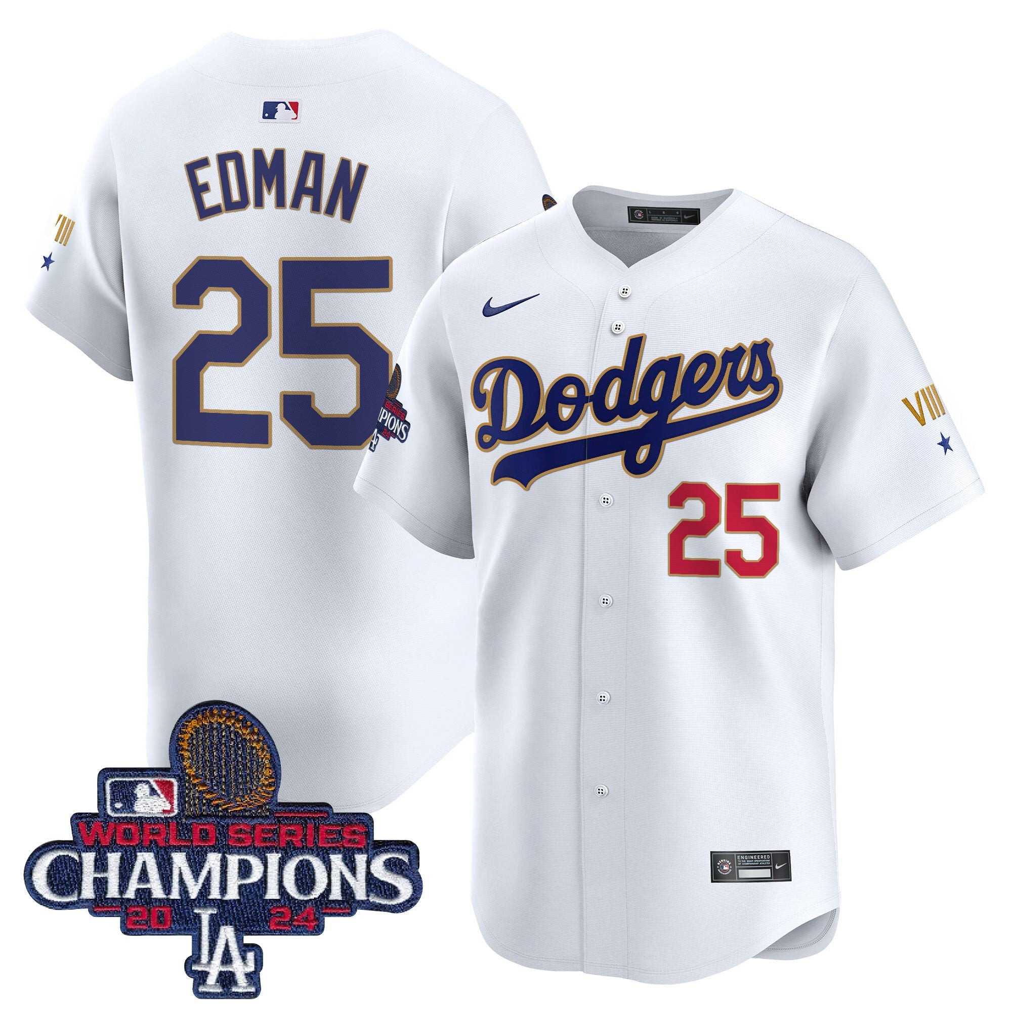 Men’s 2024 World Series Champions Gold Trim Vapor Premier Limited Jersey