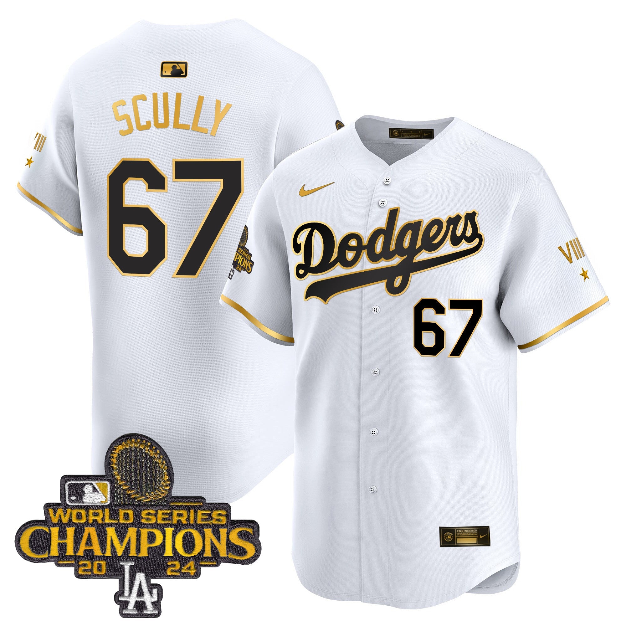 Men’s 2024 World Series Champions Gold Trim Vapor Premier Limited Jersey