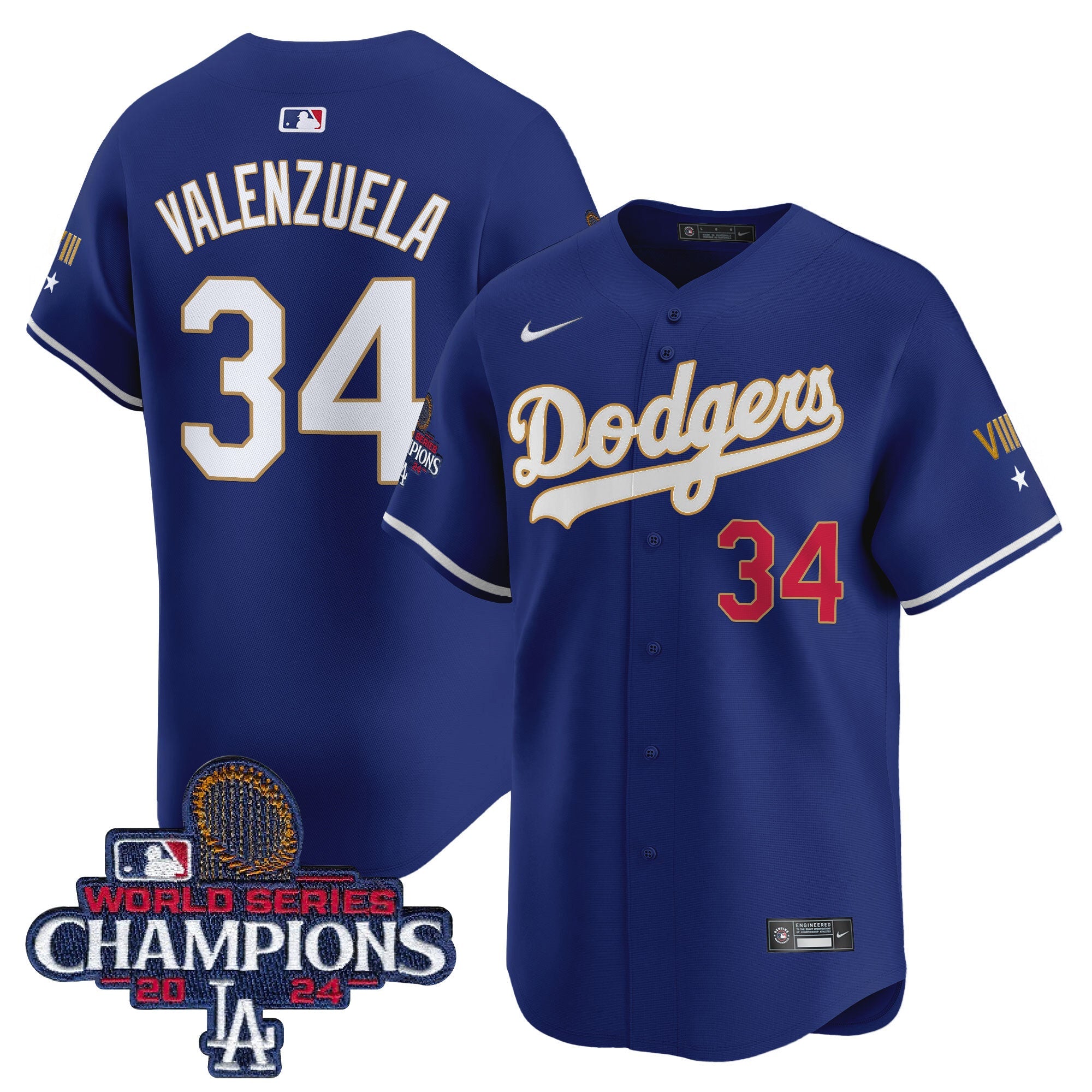 Men’s 2024 World Series Champions Gold Trim Vapor Premier Limited Jersey