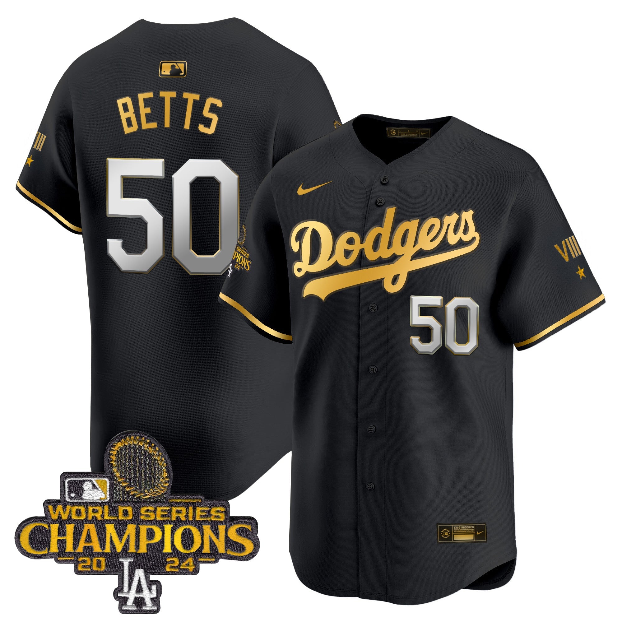 Men’s 2024 World Series Champions Gold Trim Vapor Premier Limited Jersey