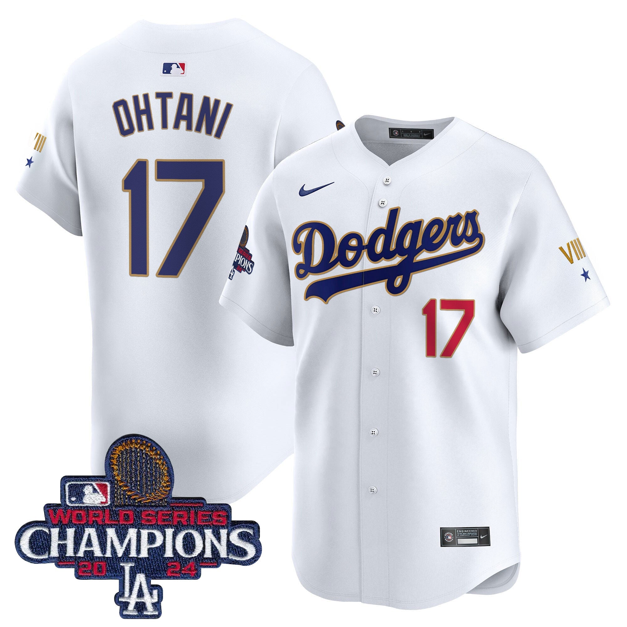 Men’s 2024 World Series Champions Gold Trim Vapor Premier Limited Jersey