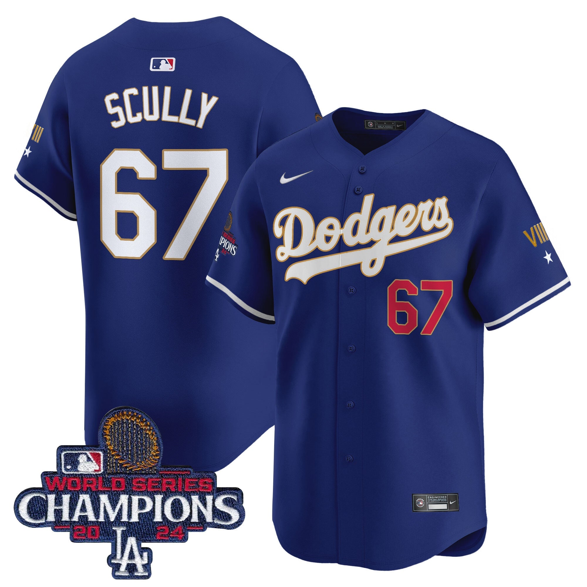 Men’s 2024 World Series Champions Gold Trim Vapor Premier Limited Jersey
