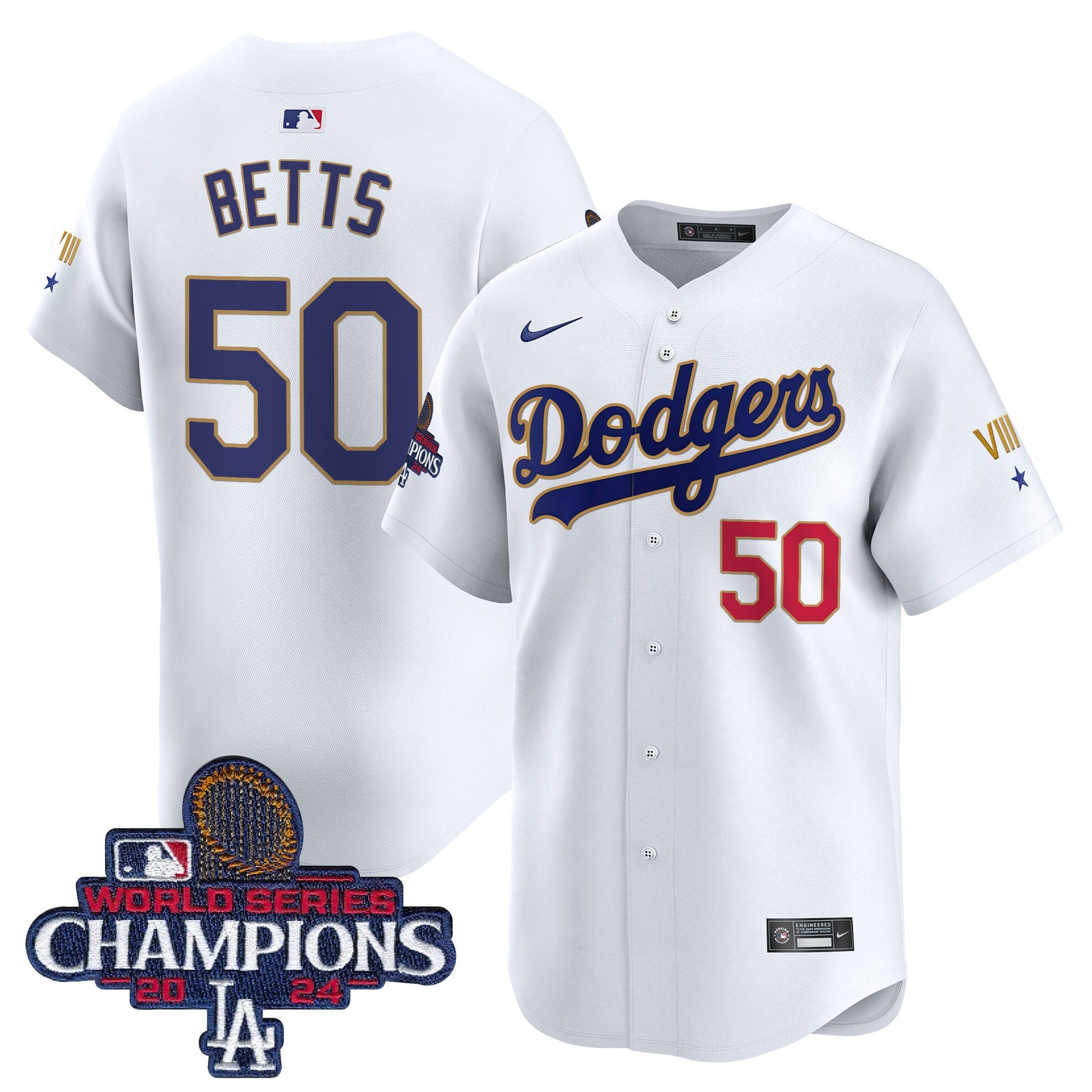 Men’s 2024 World Series Champions Gold Trim Vapor Premier Limited Jersey