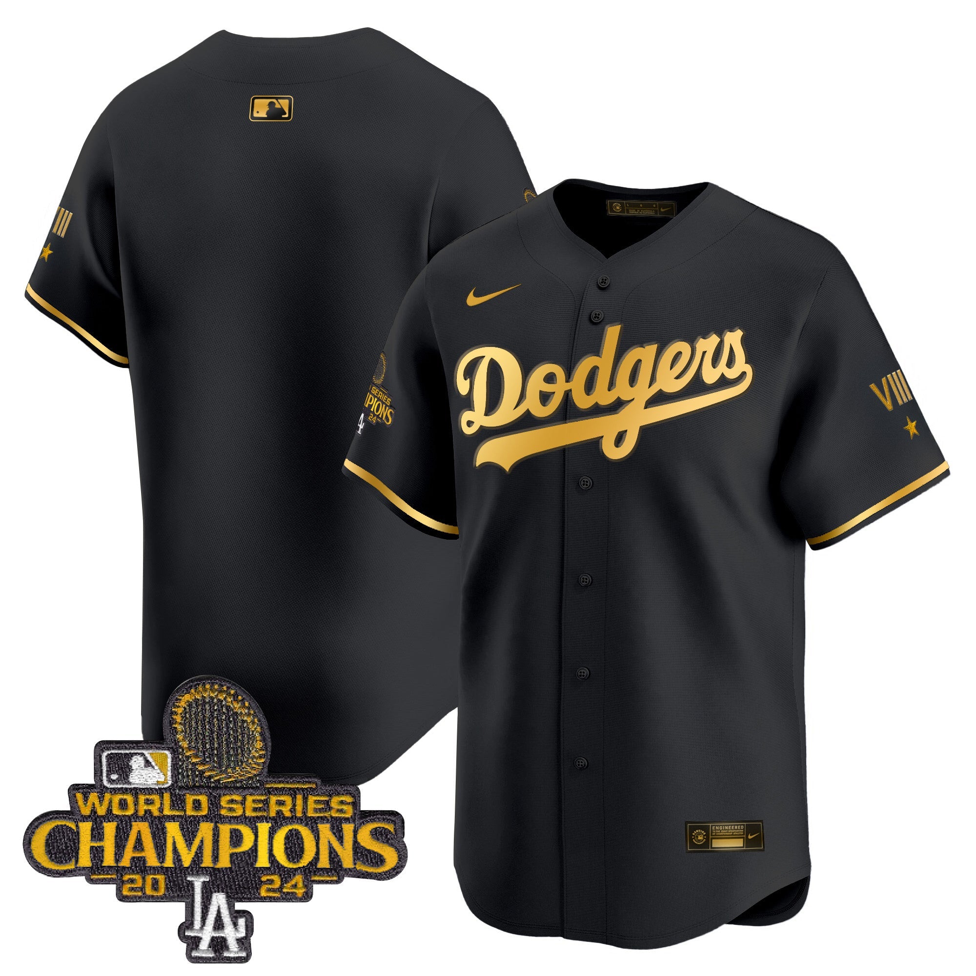Men’s 2024 World Series Champions Gold Trim Vapor Premier Limited Jersey