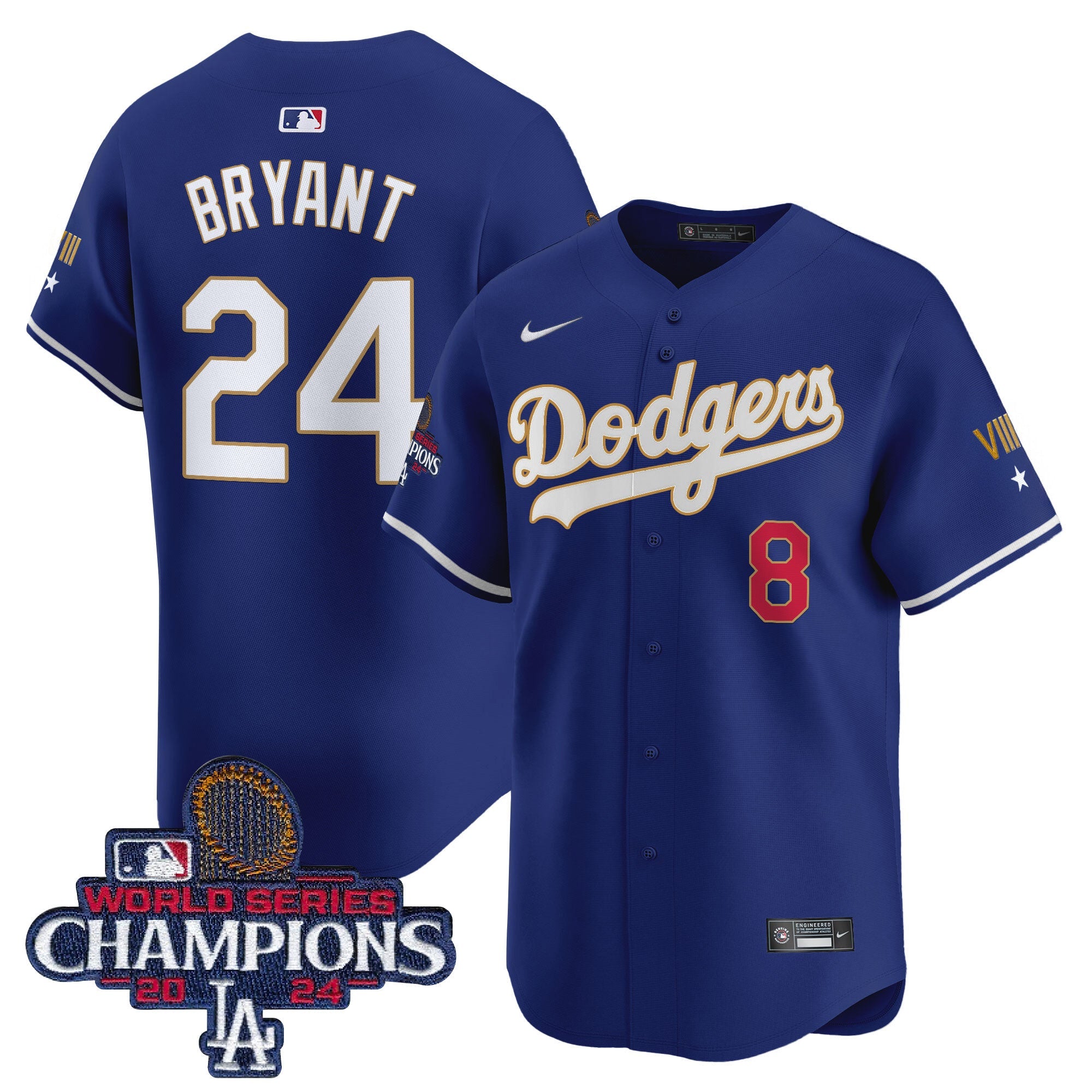 Men’s 2024 World Series Champions Gold Trim Vapor Premier Limited Jersey