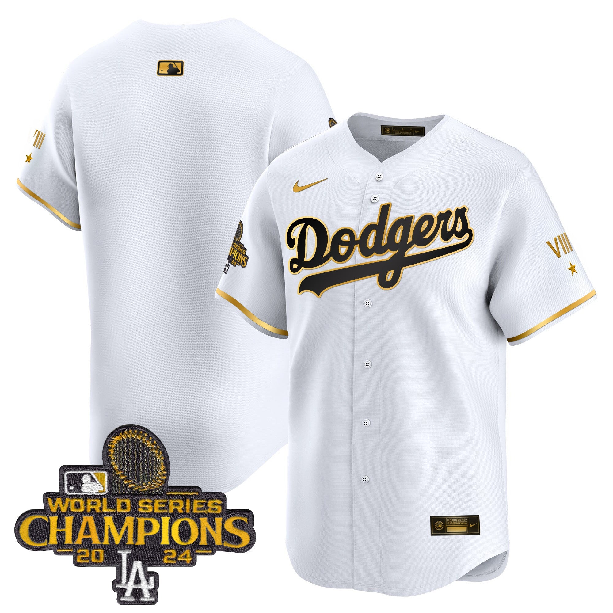 Men’s 2024 World Series Champions Gold Trim Vapor Premier Limited Jersey