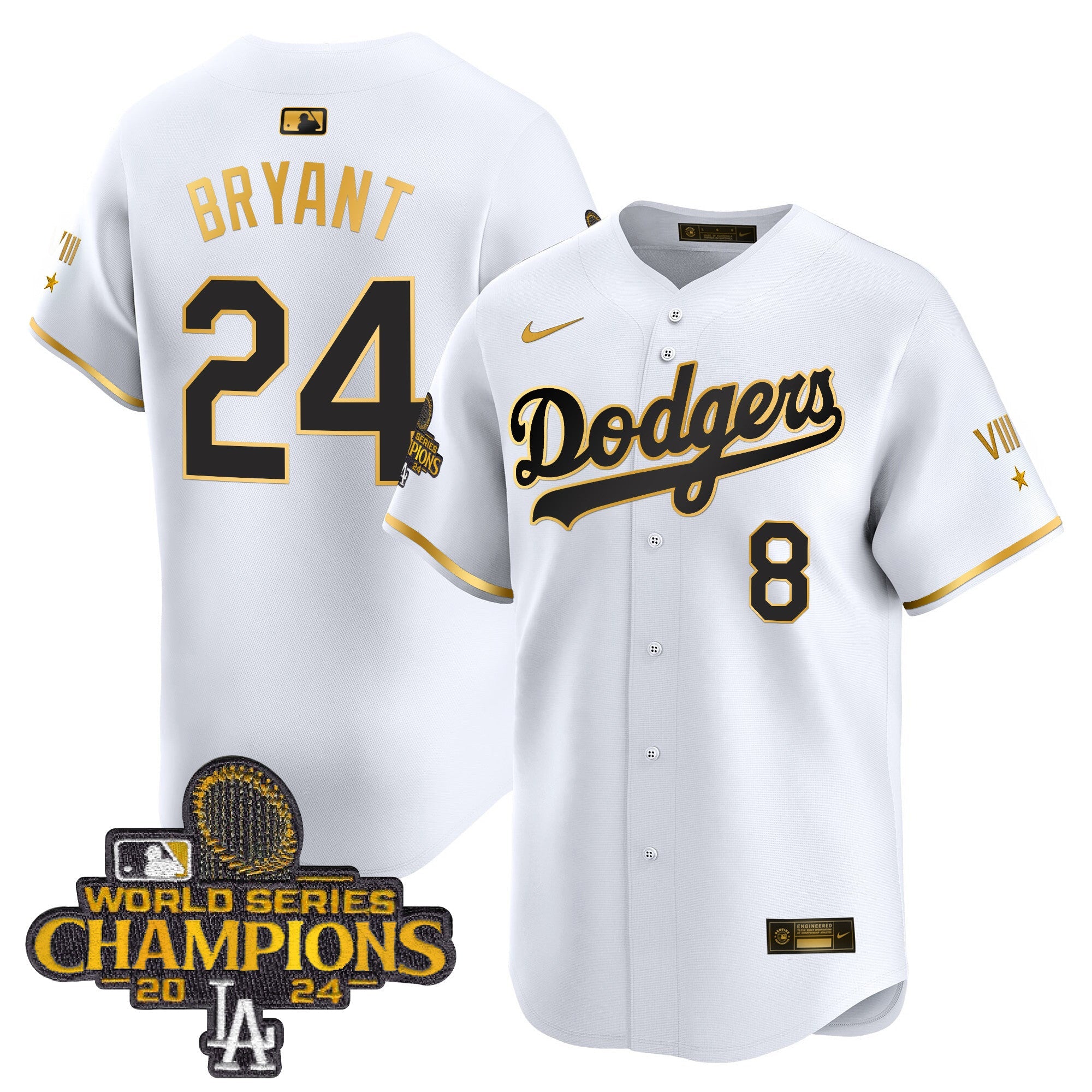 Men’s 2024 World Series Champions Gold Trim Vapor Premier Limited Jersey