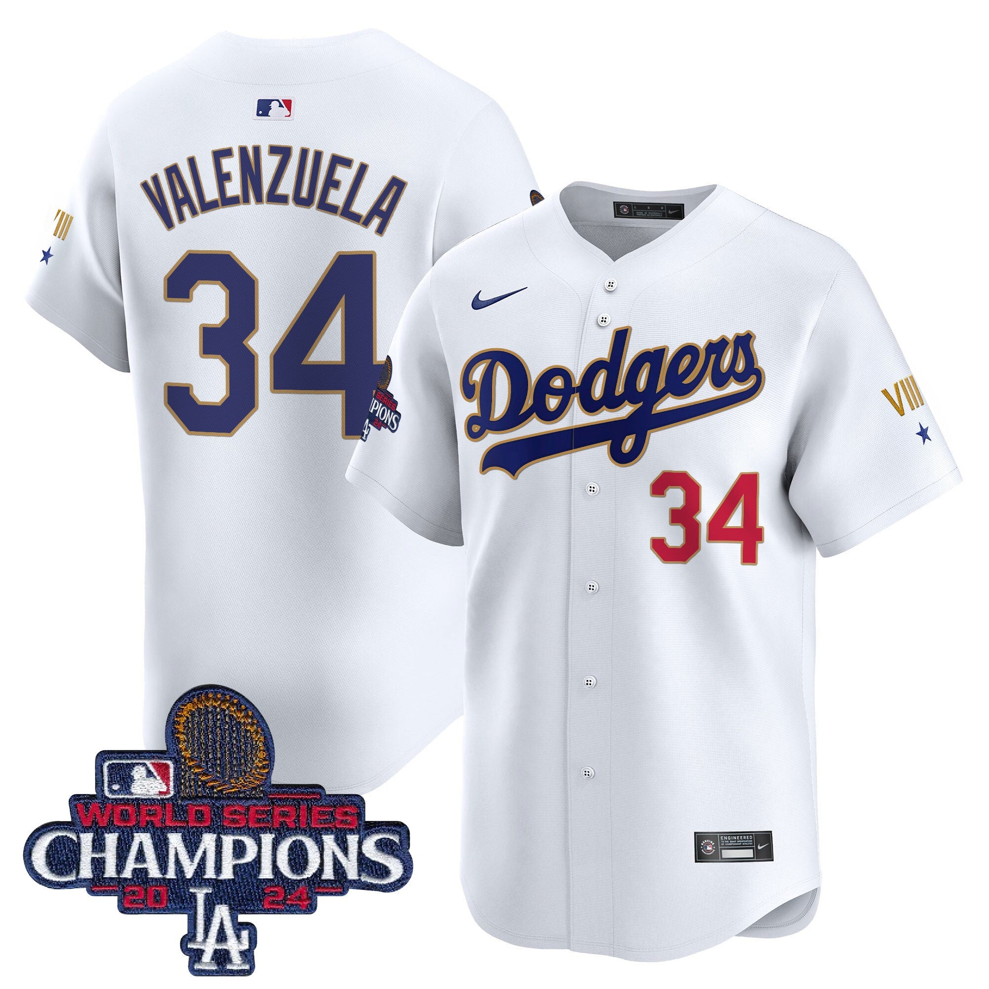 Men’s 2024 World Series Champions Gold Trim Vapor Premier Limited Jersey