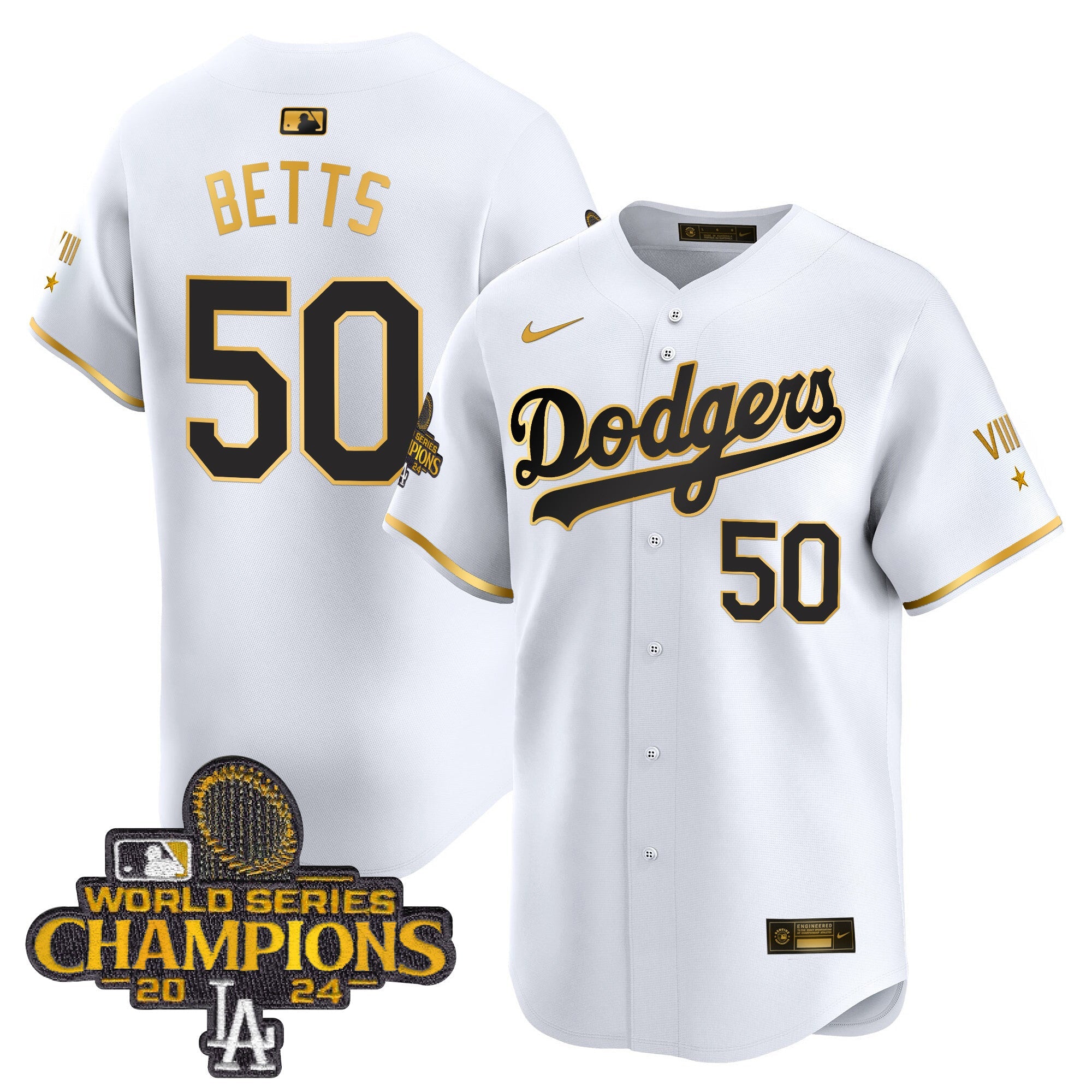 Men’s 2024 World Series Champions Gold Trim Vapor Premier Limited Jersey