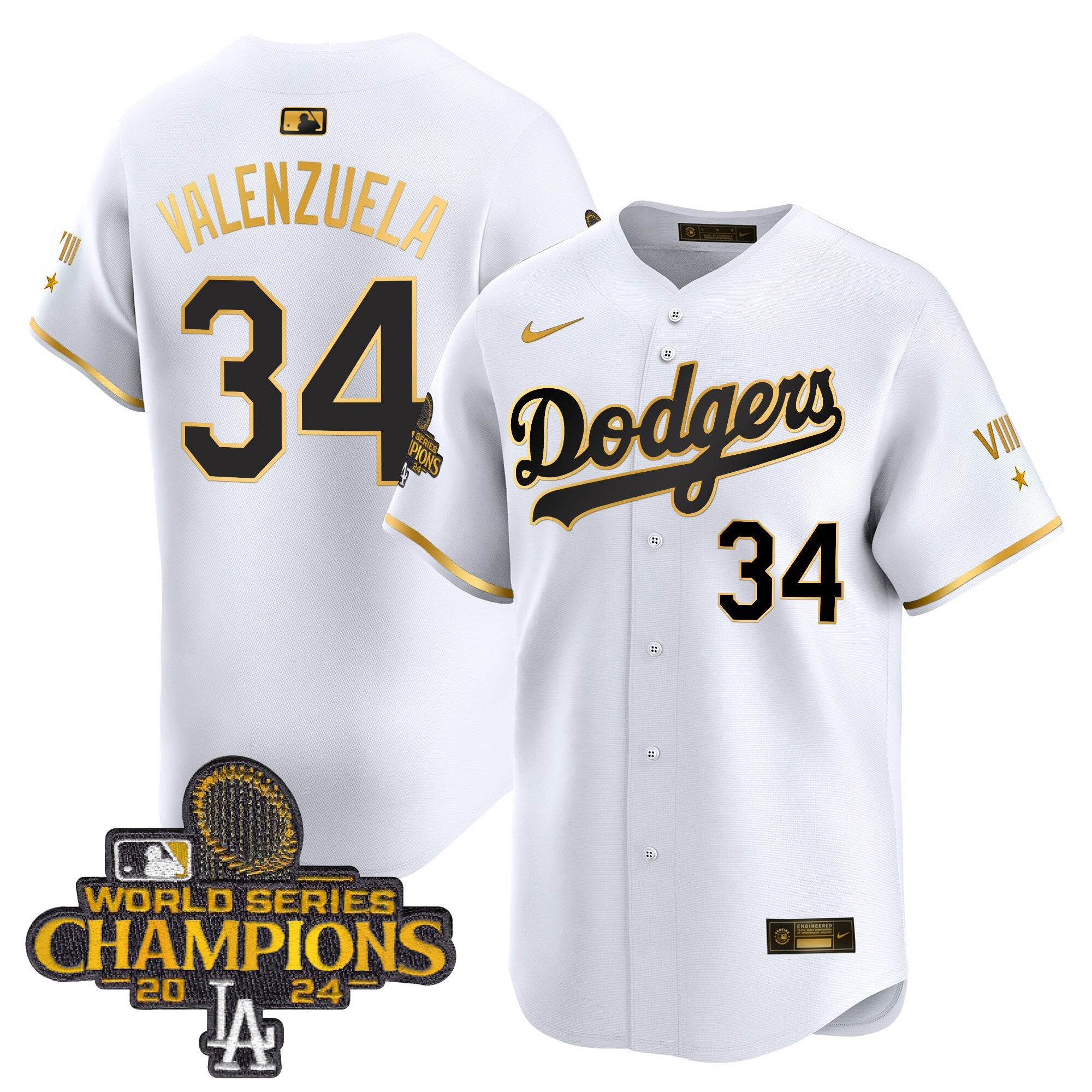 Men’s 2024 World Series Champions Gold Trim Vapor Premier Limited Jersey