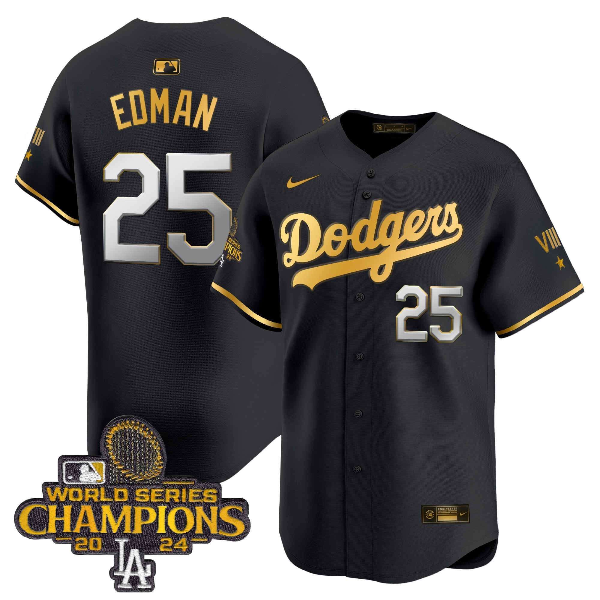Men’s 2024 World Series Champions Gold Trim Vapor Premier Limited Jersey